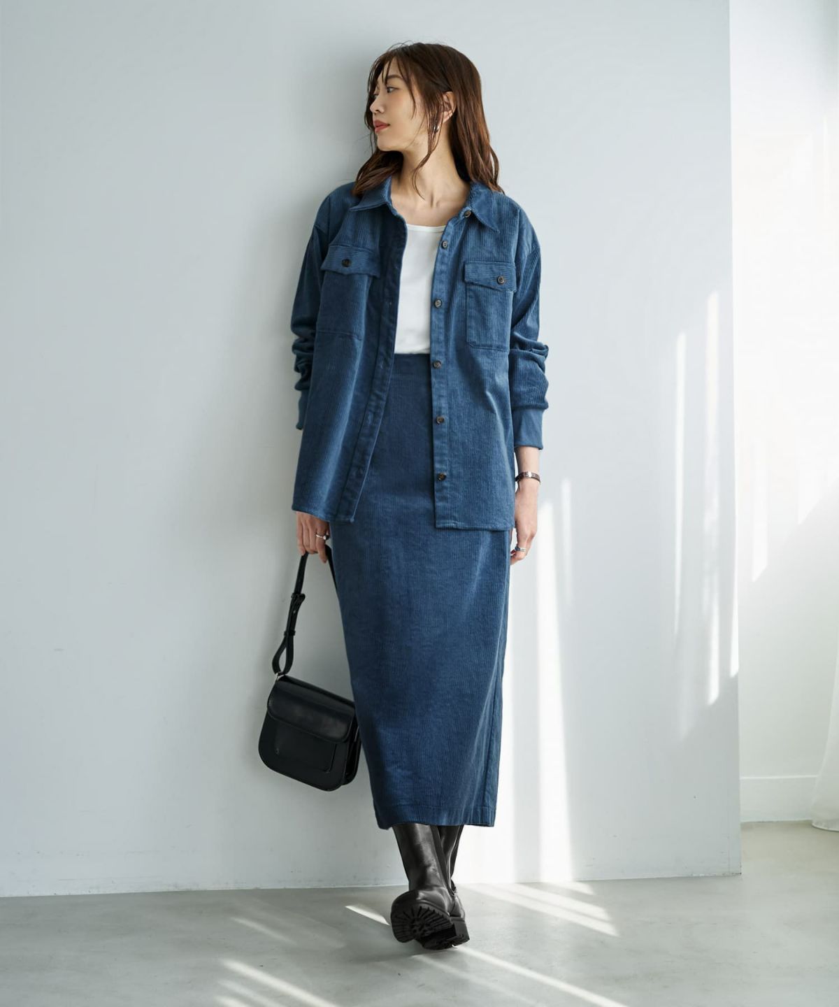 着用イメージ 166cm ブルー