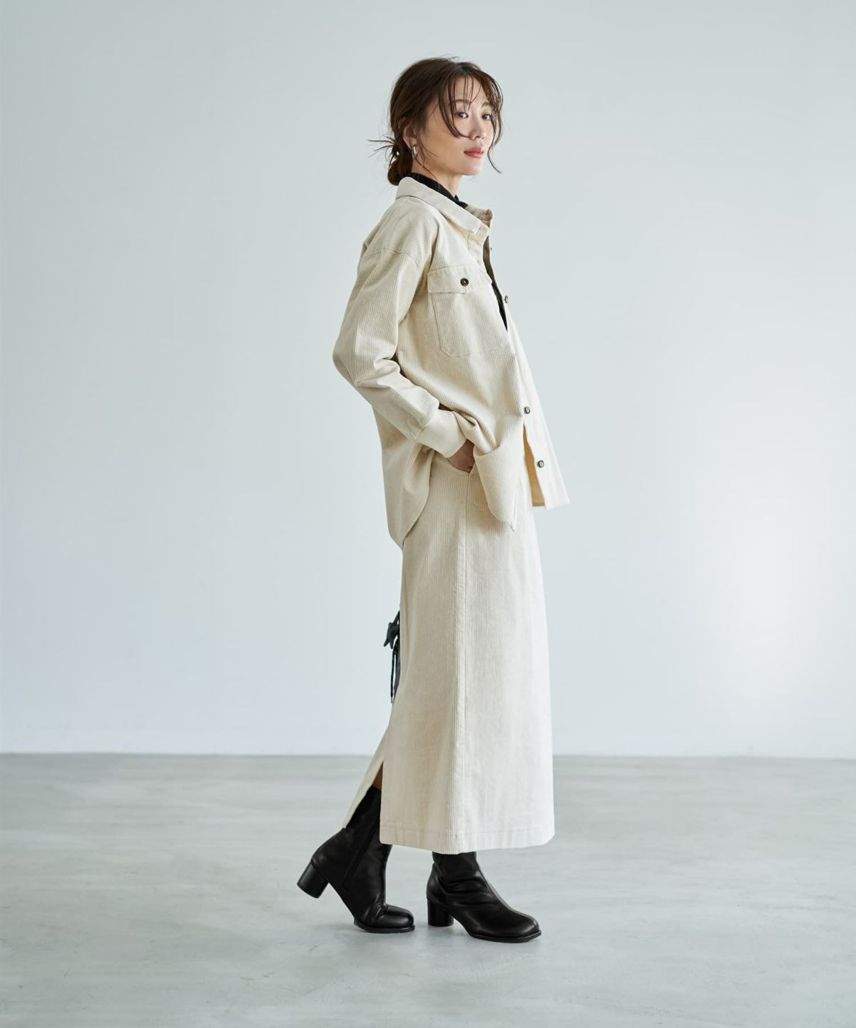 着用イメージ 166cm エクリュ