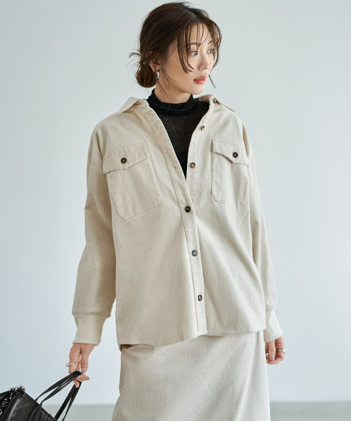 着用イメージ 166cm エクリュ