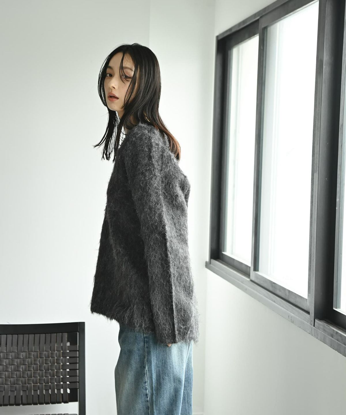 着用イメージ 167cm チャコール