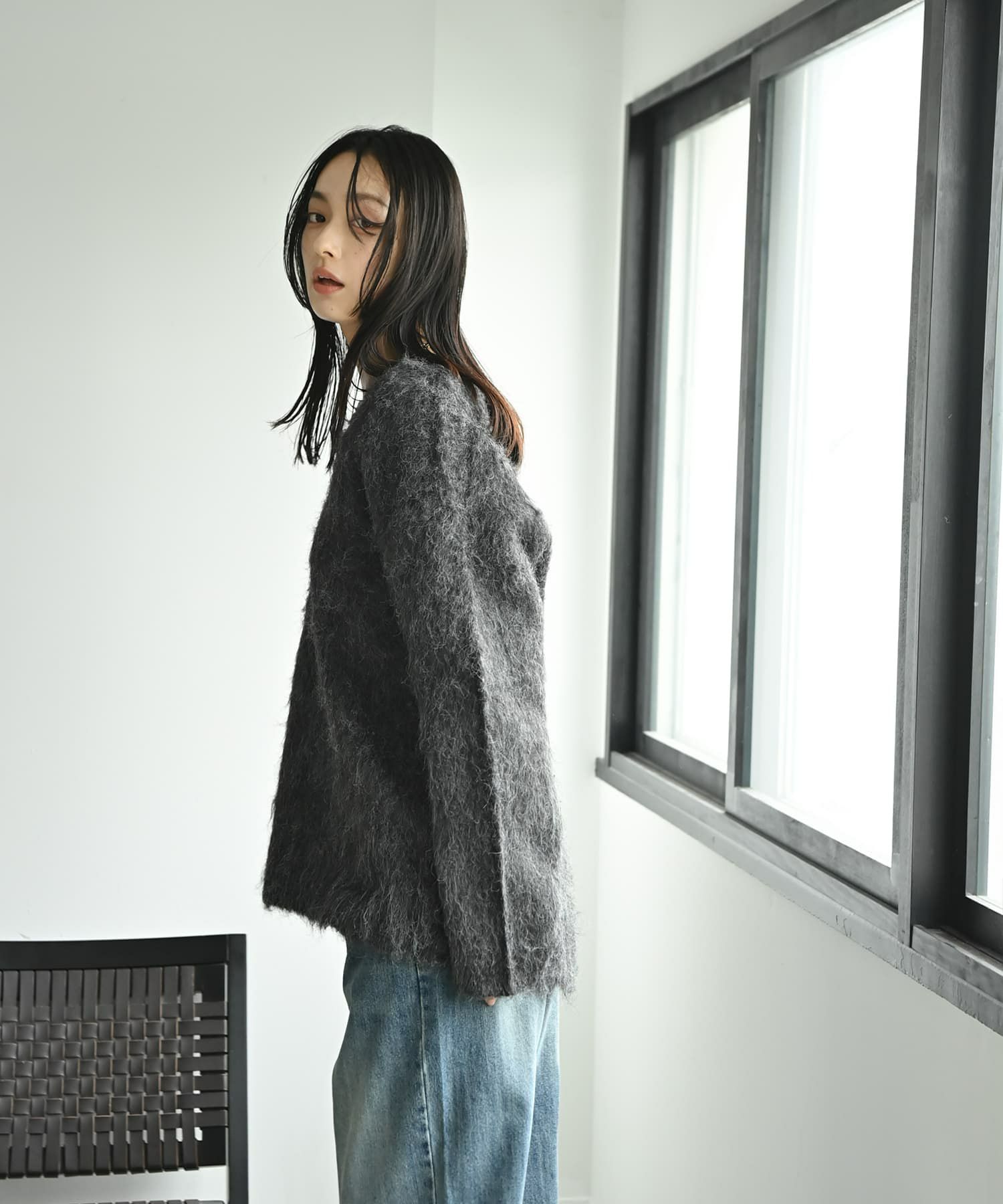 着用イメージ 167cm チャコール