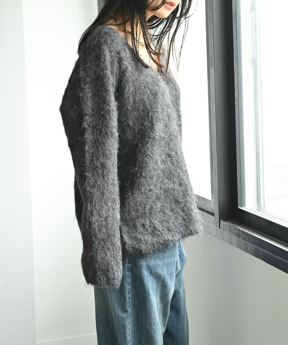 着用イメージ 167cm チャコール