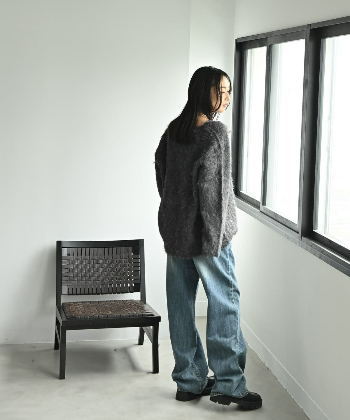 着用イメージ 167cm チャコール