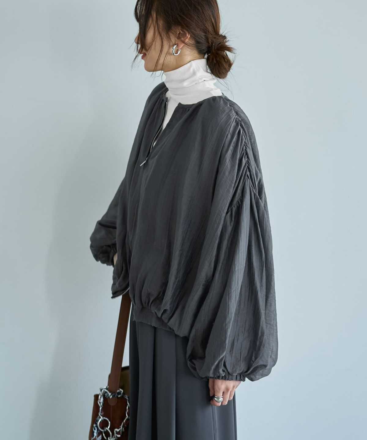 着用イメージ 166cm ダークグレー