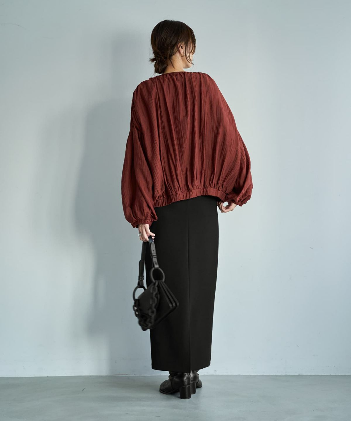 着用イメージ 166cm バーガンディ