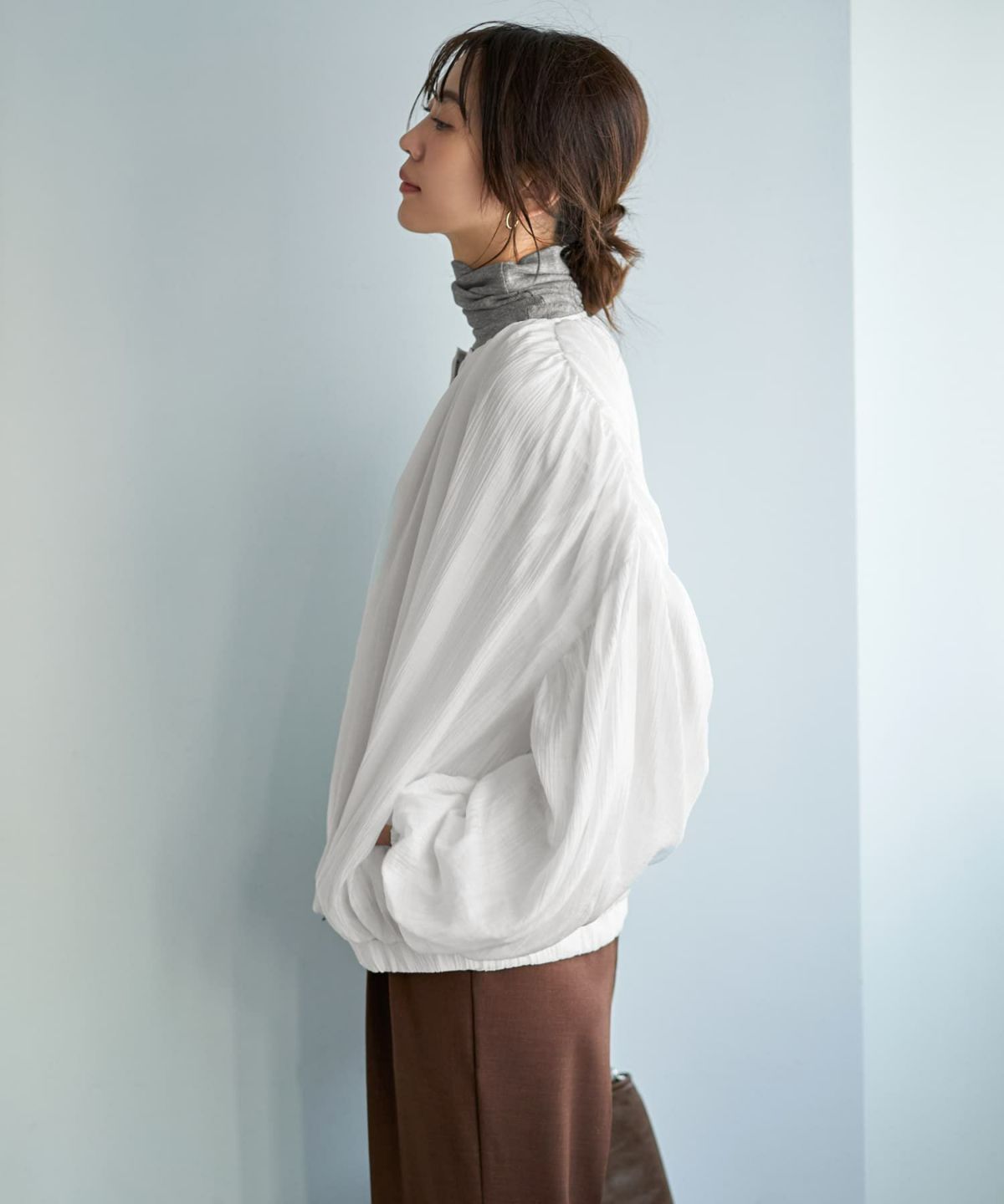 着用イメージ 166cm アイボリー