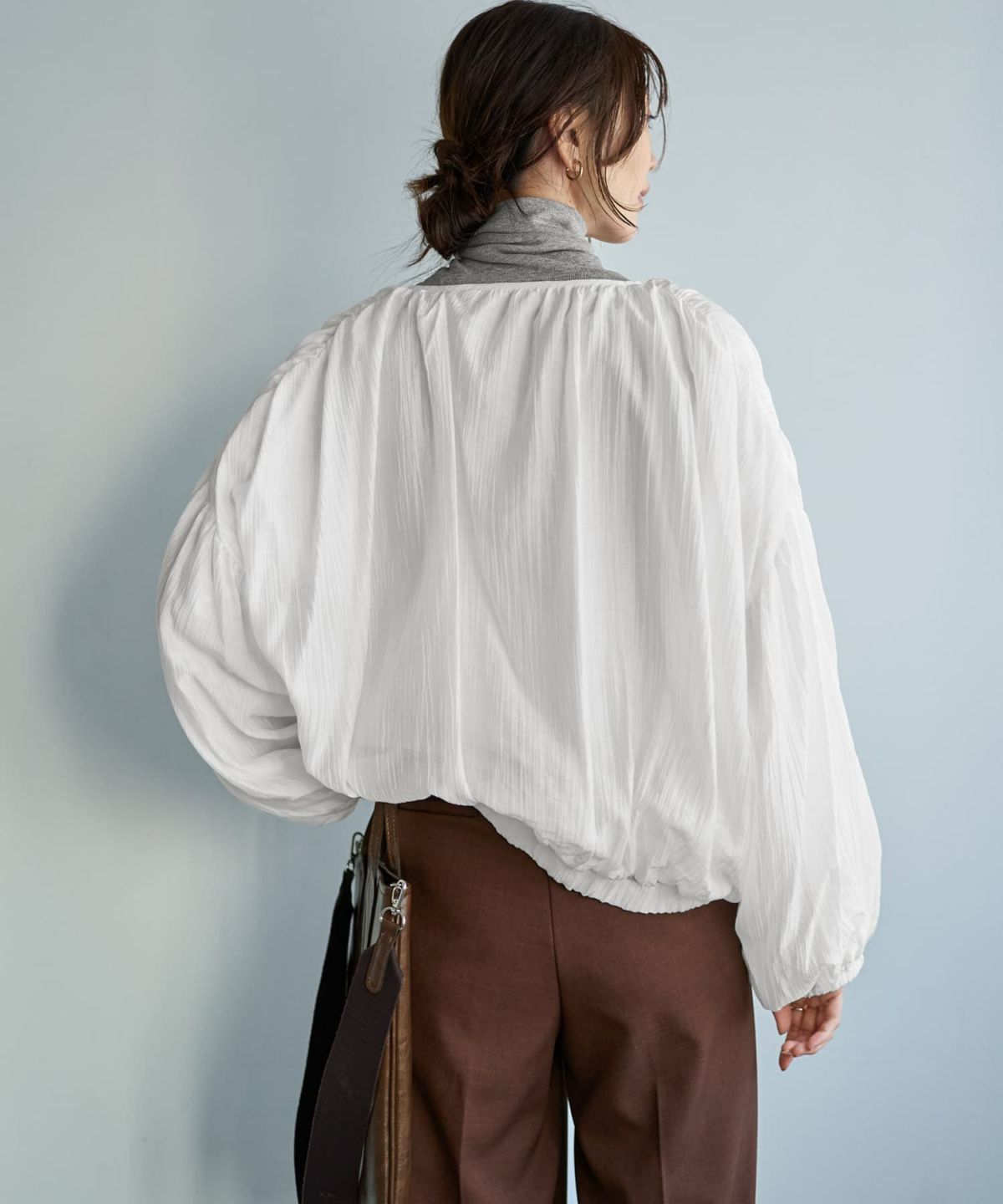 着用イメージ 166cm アイボリー