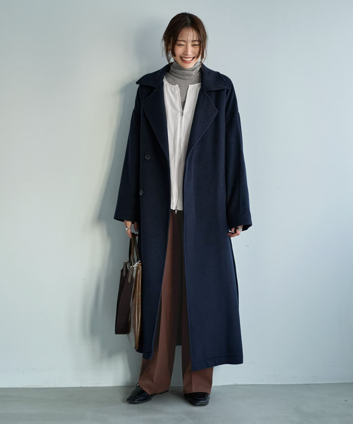 着用イメージ 166cm アイボリー
