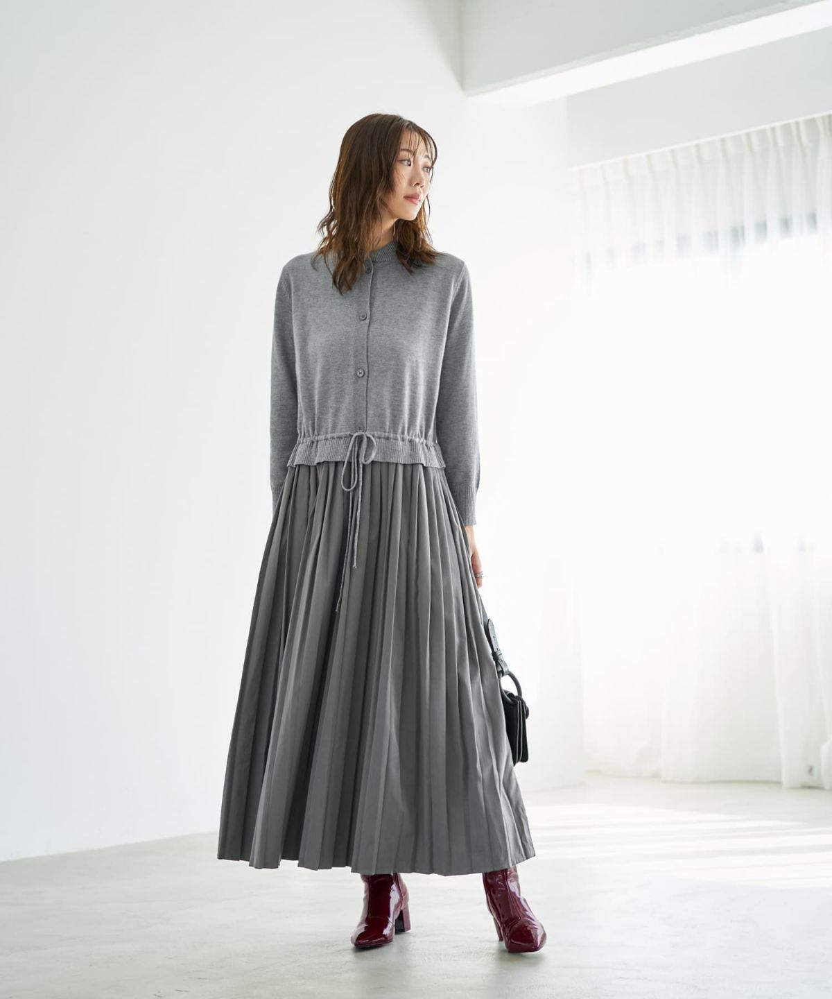 着用イメージ 166cm グレー
