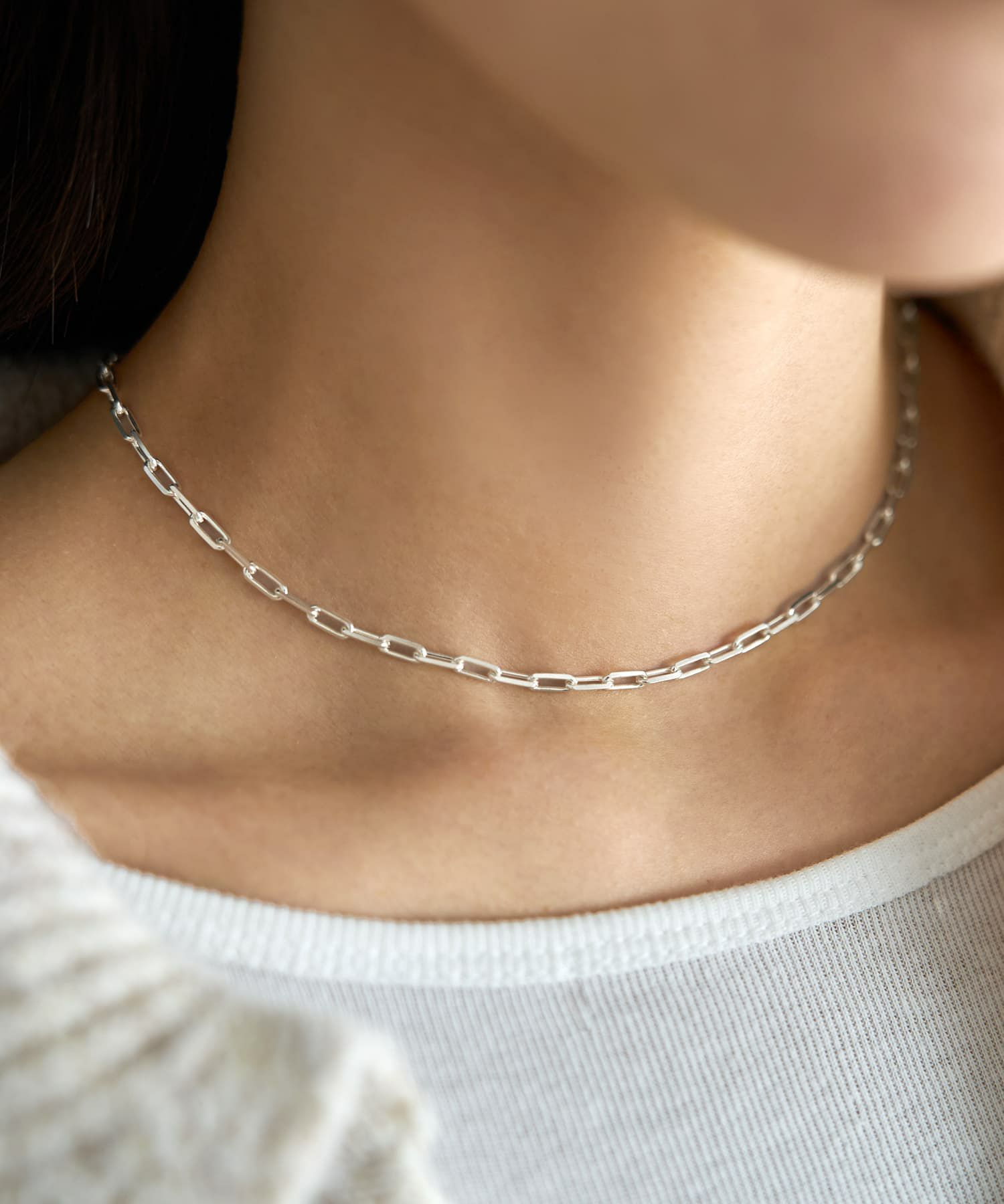SV925スクエアオフチェーンネックレス | おしゃれな大人レディース