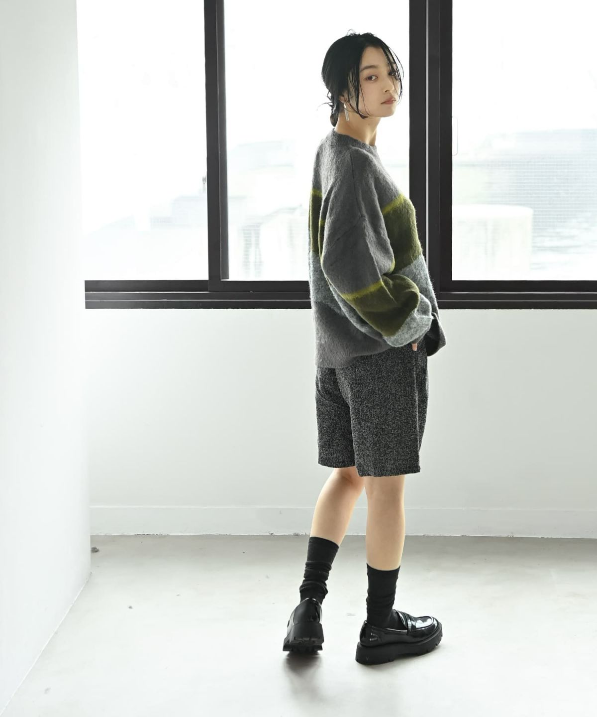 着用イメージ 167cm チャコール