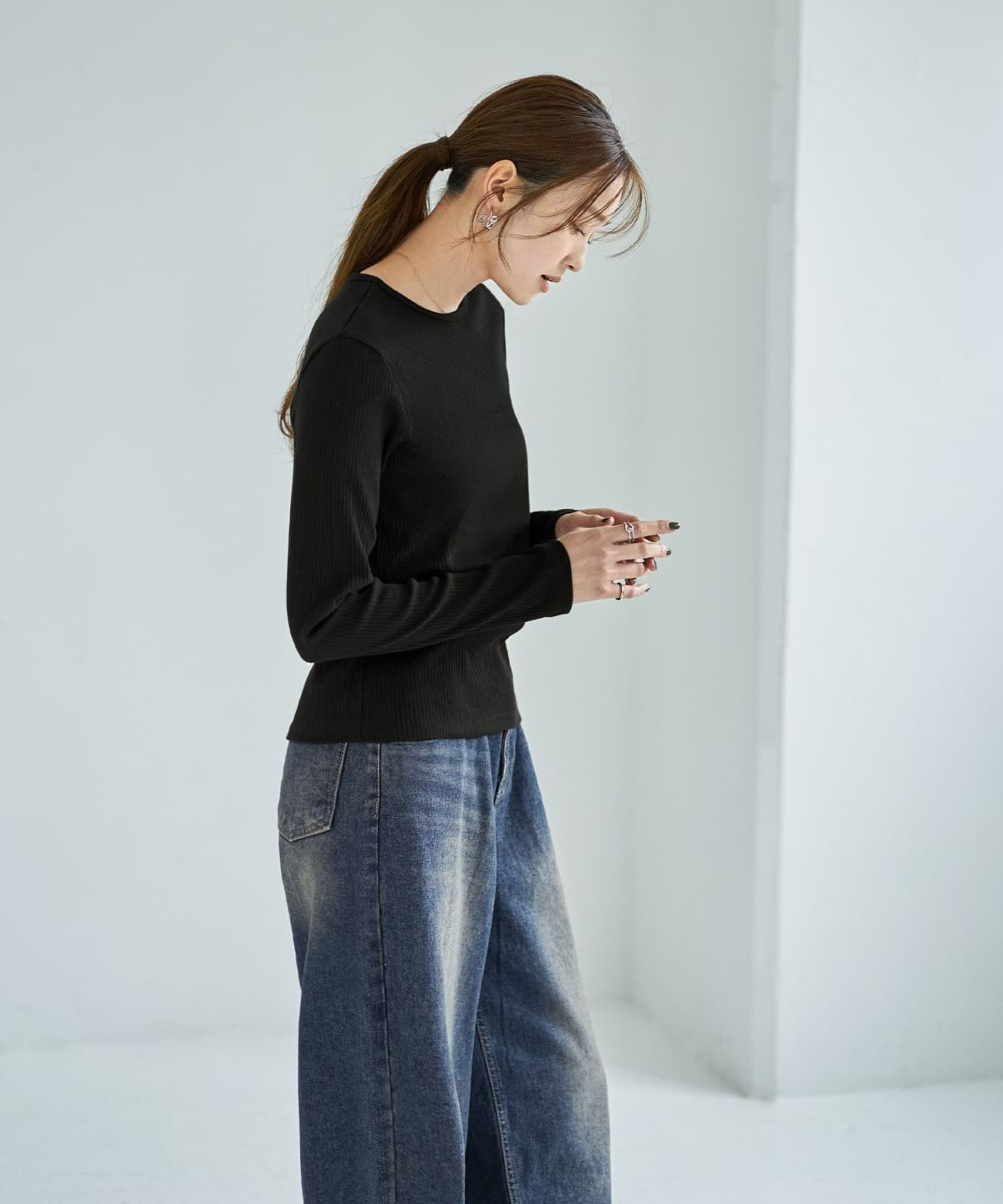 着用イメージ 166cm ブラック