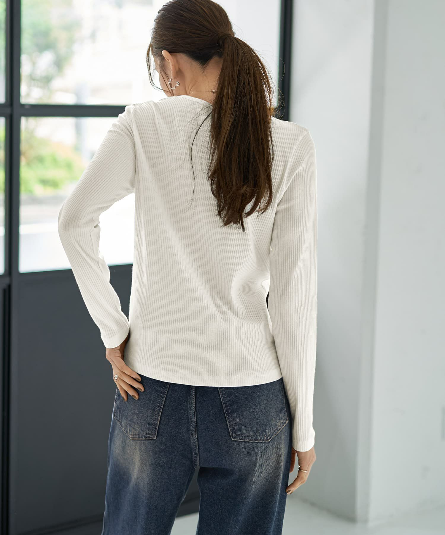 着用イメージ 166cm ホワイト
