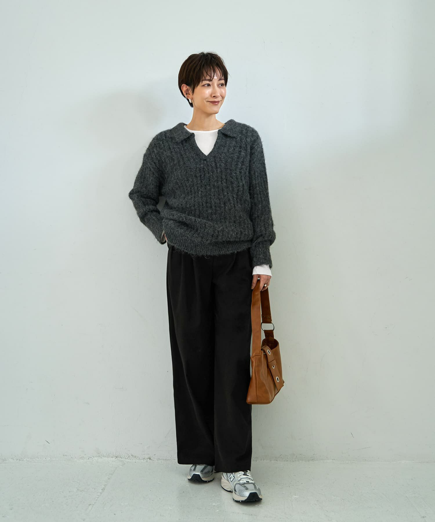 着用イメージ 167cm ホワイト
