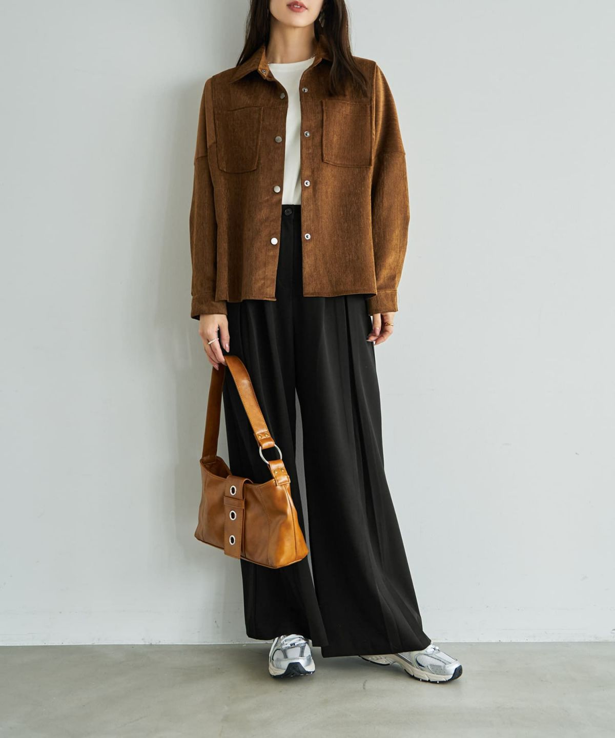 着用イメージ 166cm キャメル