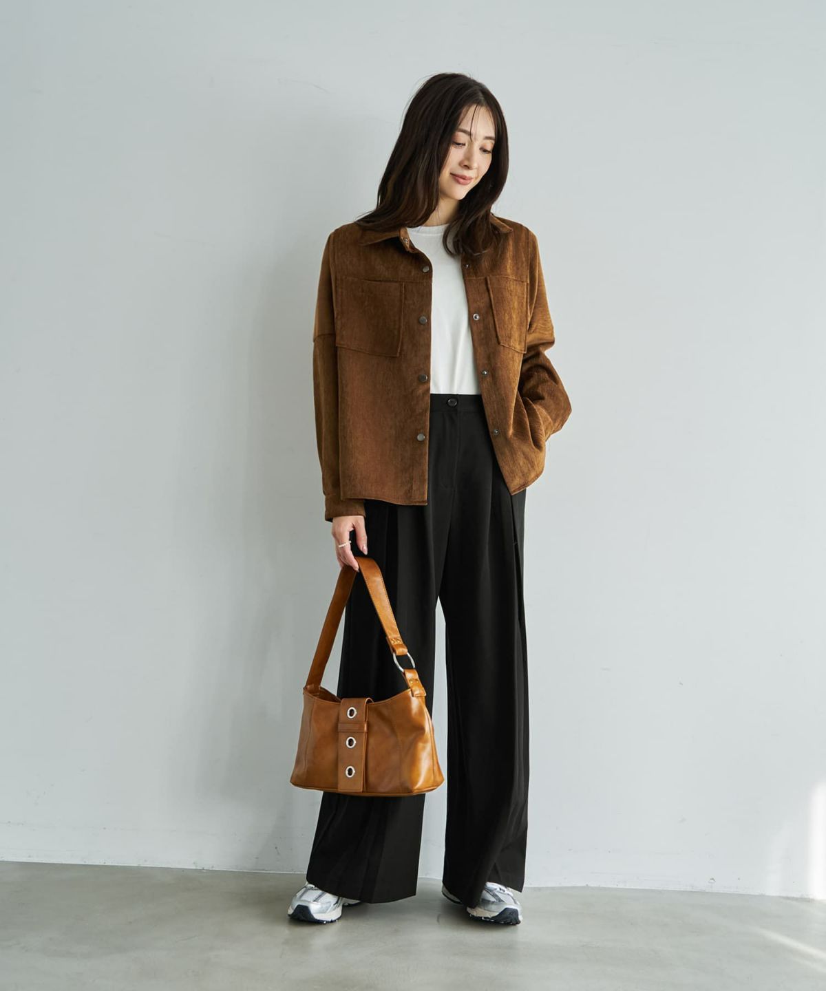 着用イメージ 166cm キャメル