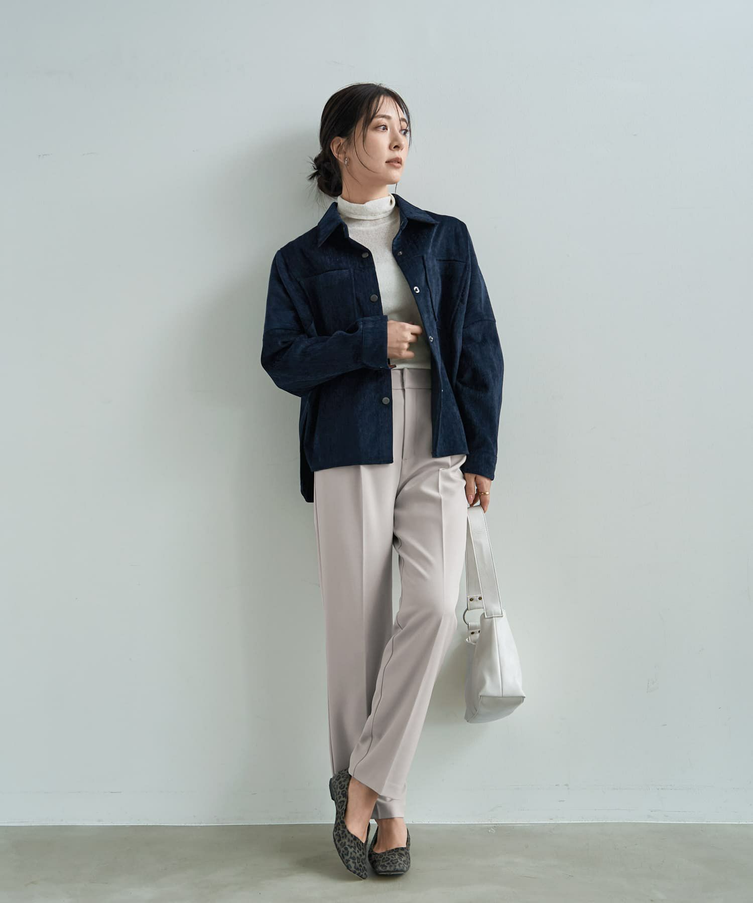 着用イメージ 166cm ネイビー