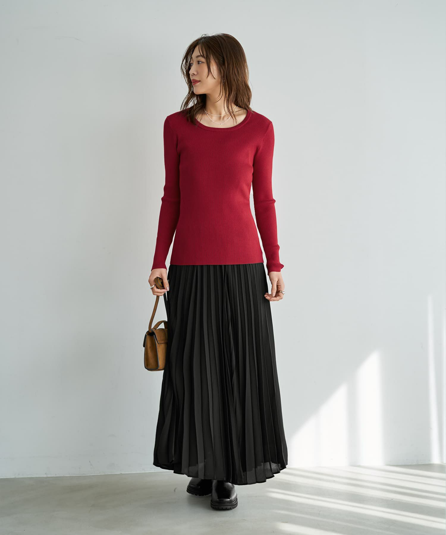 着用イメージ 166cm レッド
