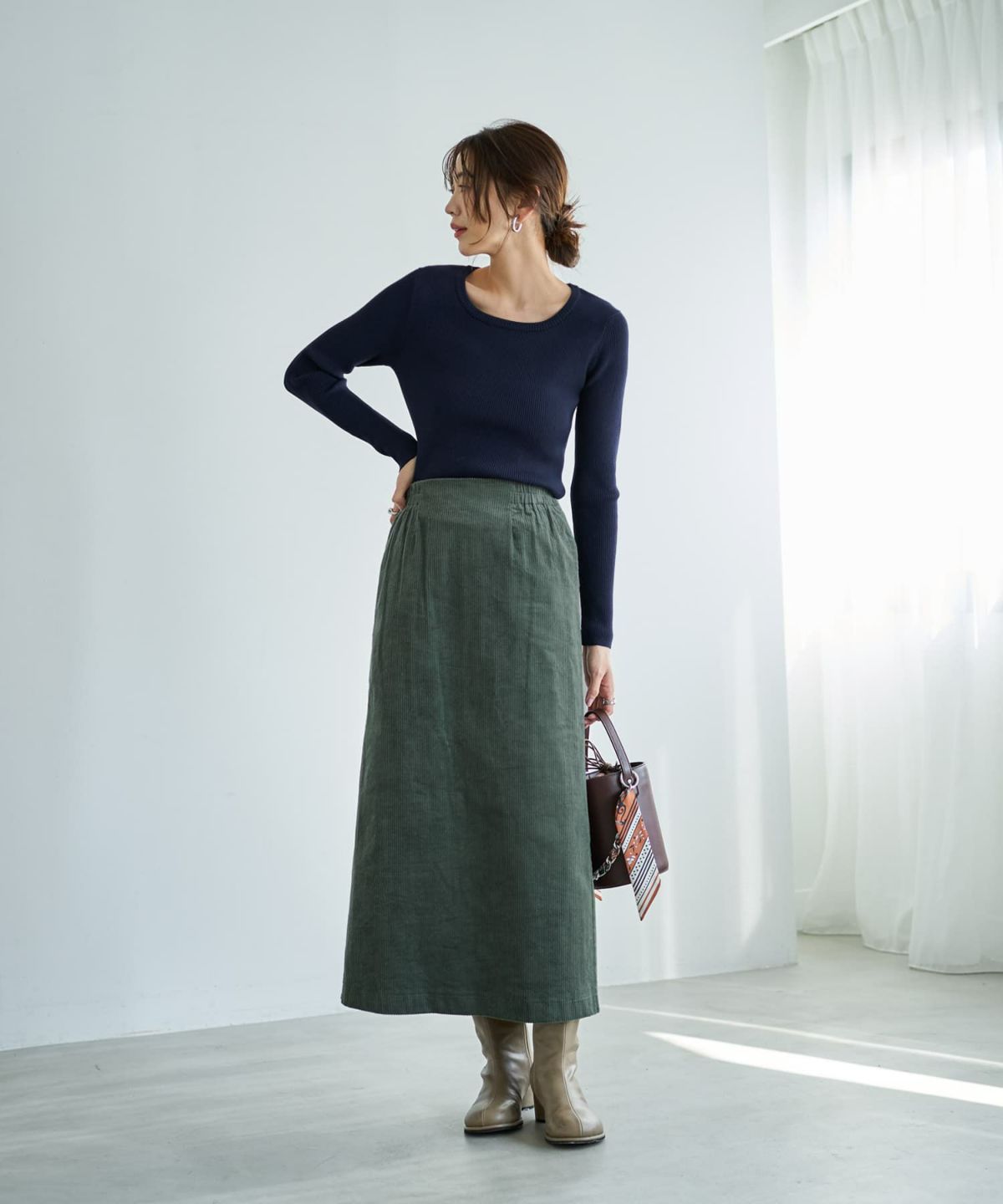 着用イメージ 166cm ネイビー