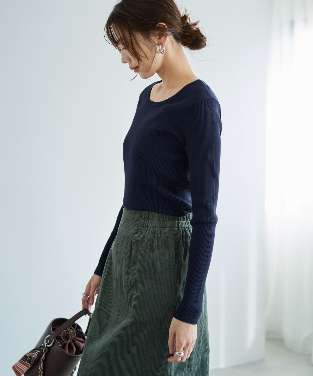 着用イメージ 166cm ネイビー