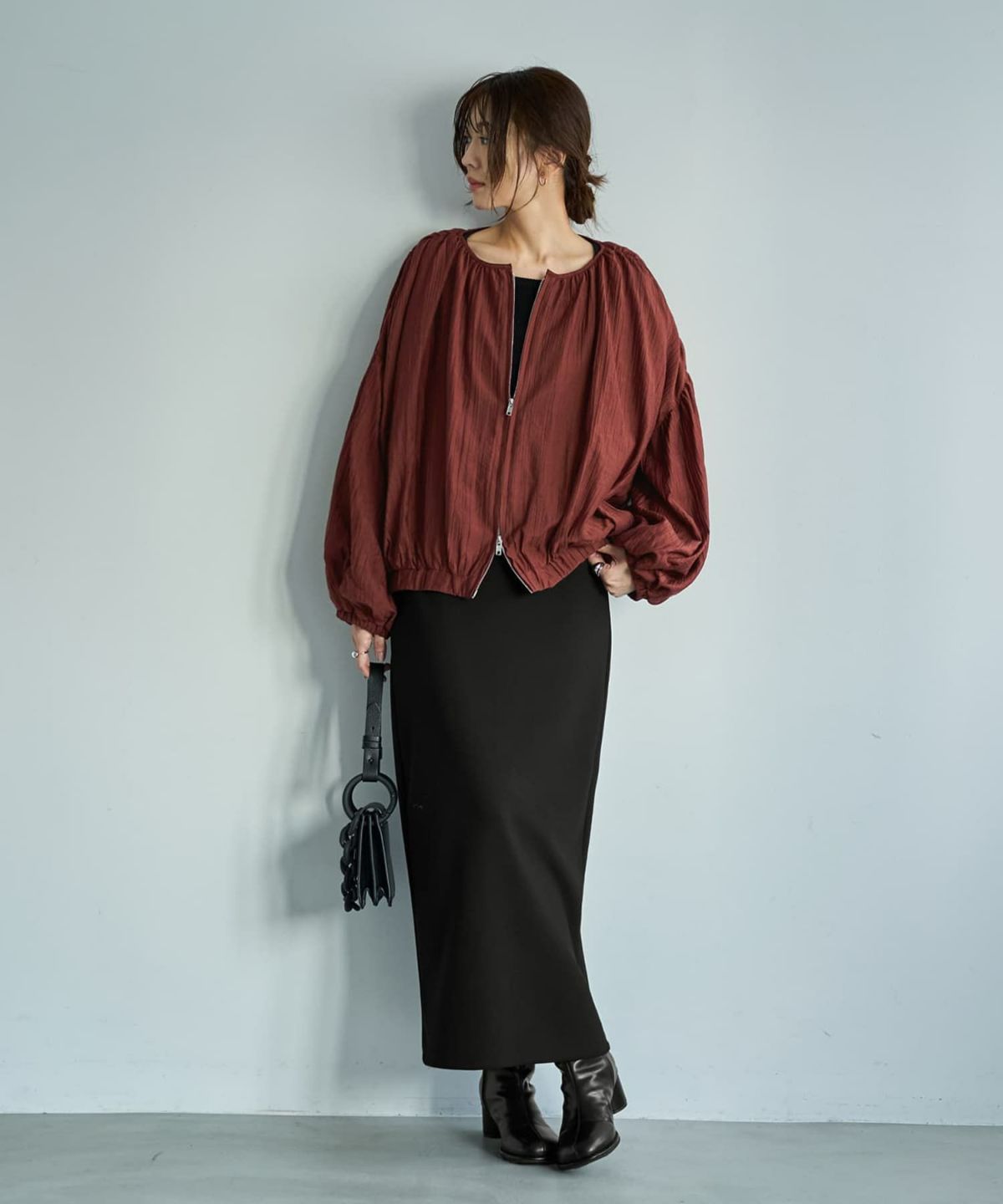 着用イメージ 166cm ブラック