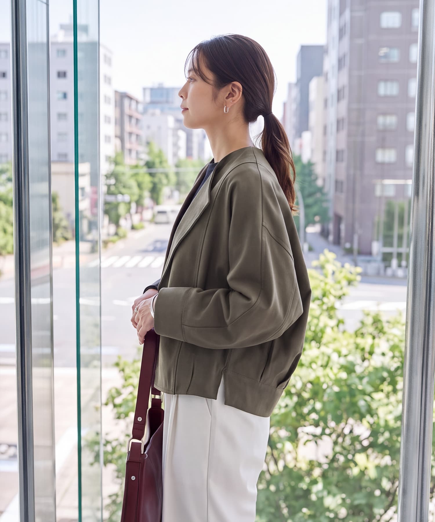 着用イメージ 166cm モカグレー