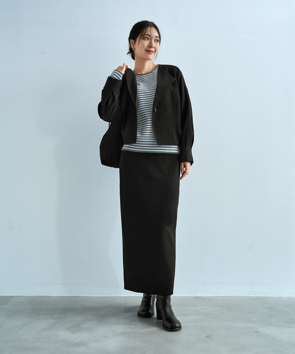 着用イメージ 166cm ブラック