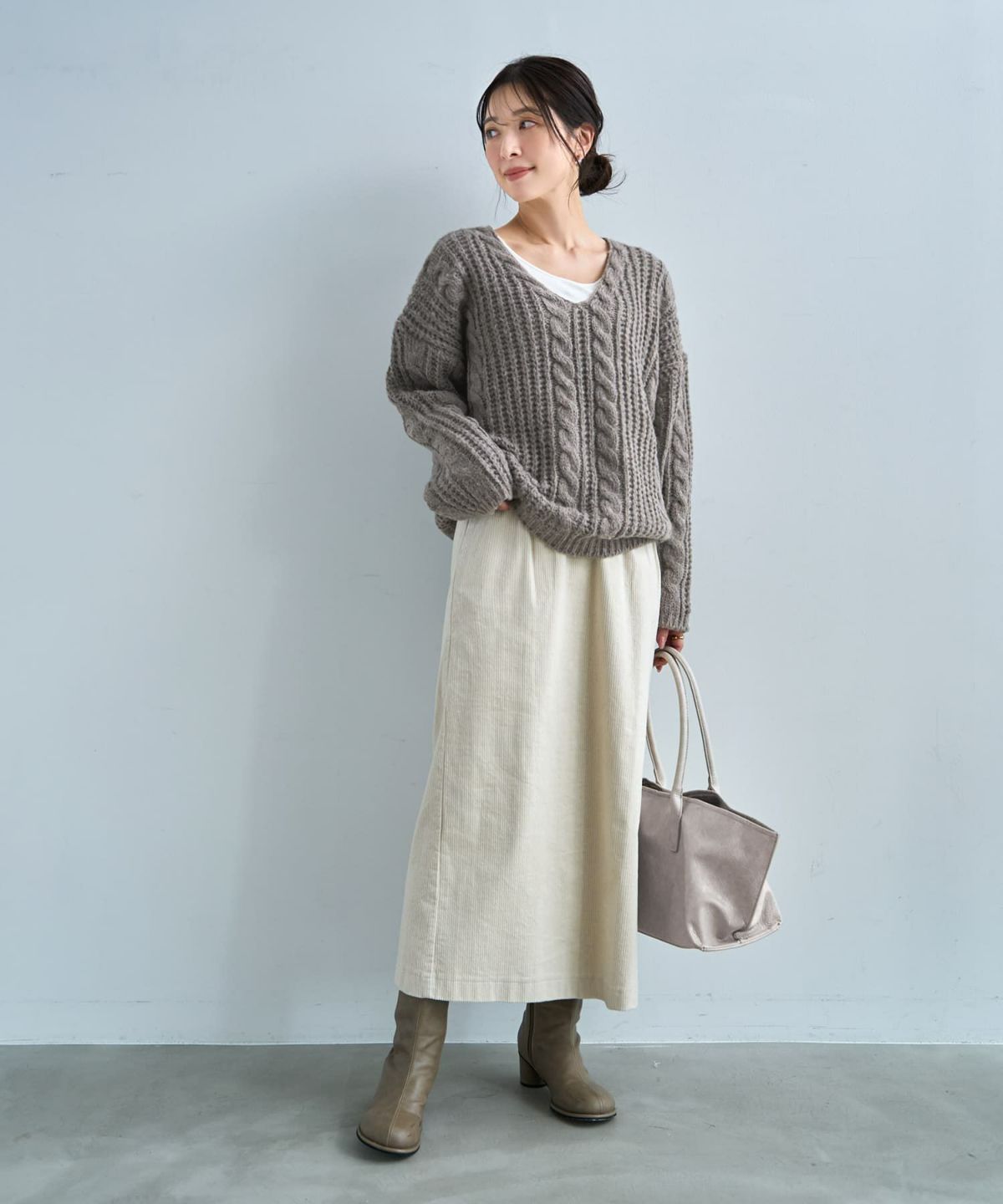 着用イメージ 166cm モカグレー