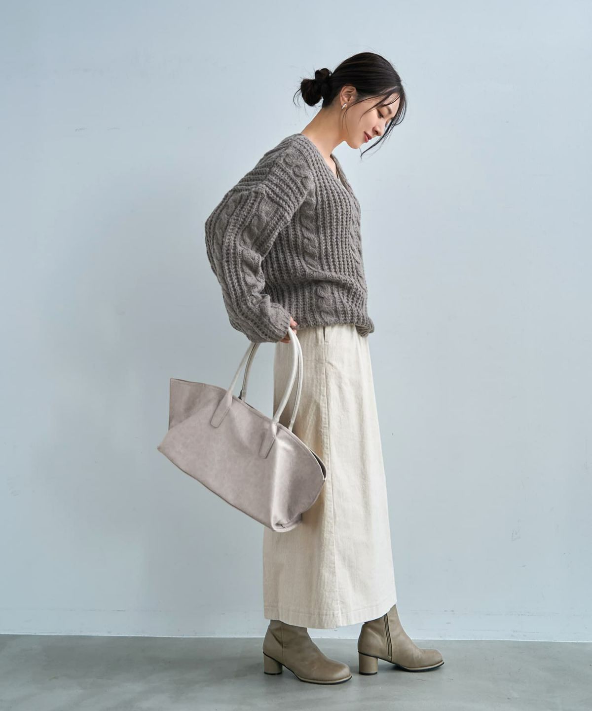 着用イメージ 166cm モカグレー