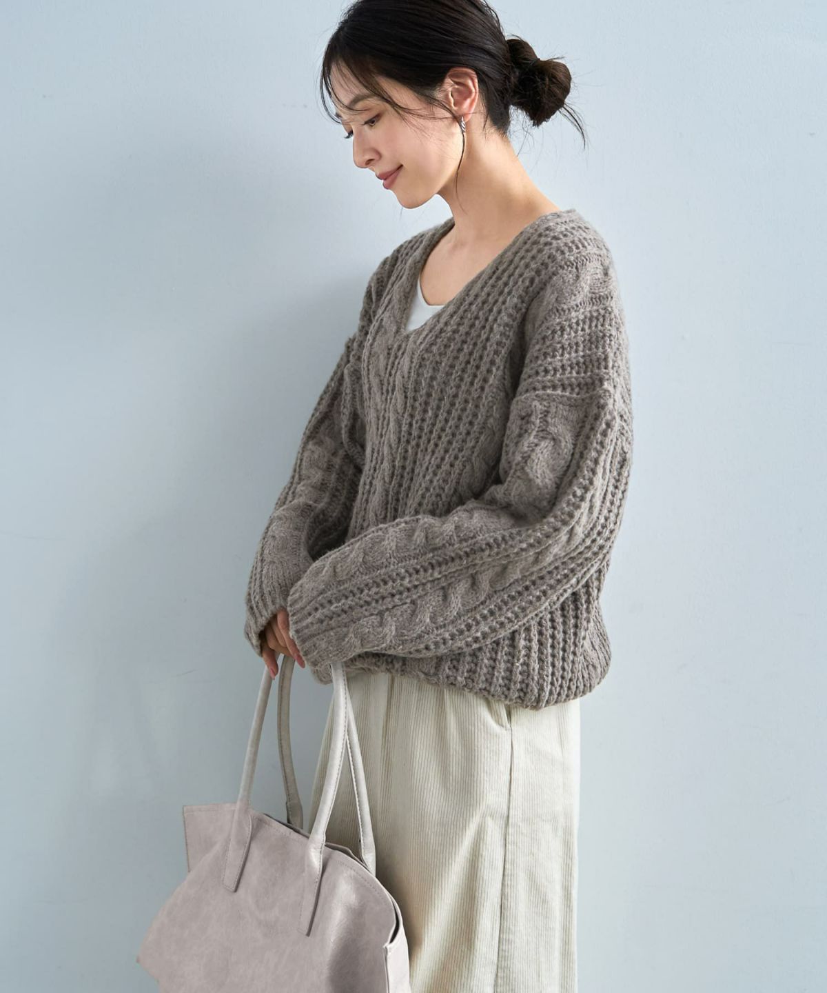 着用イメージ 166cm モカグレー