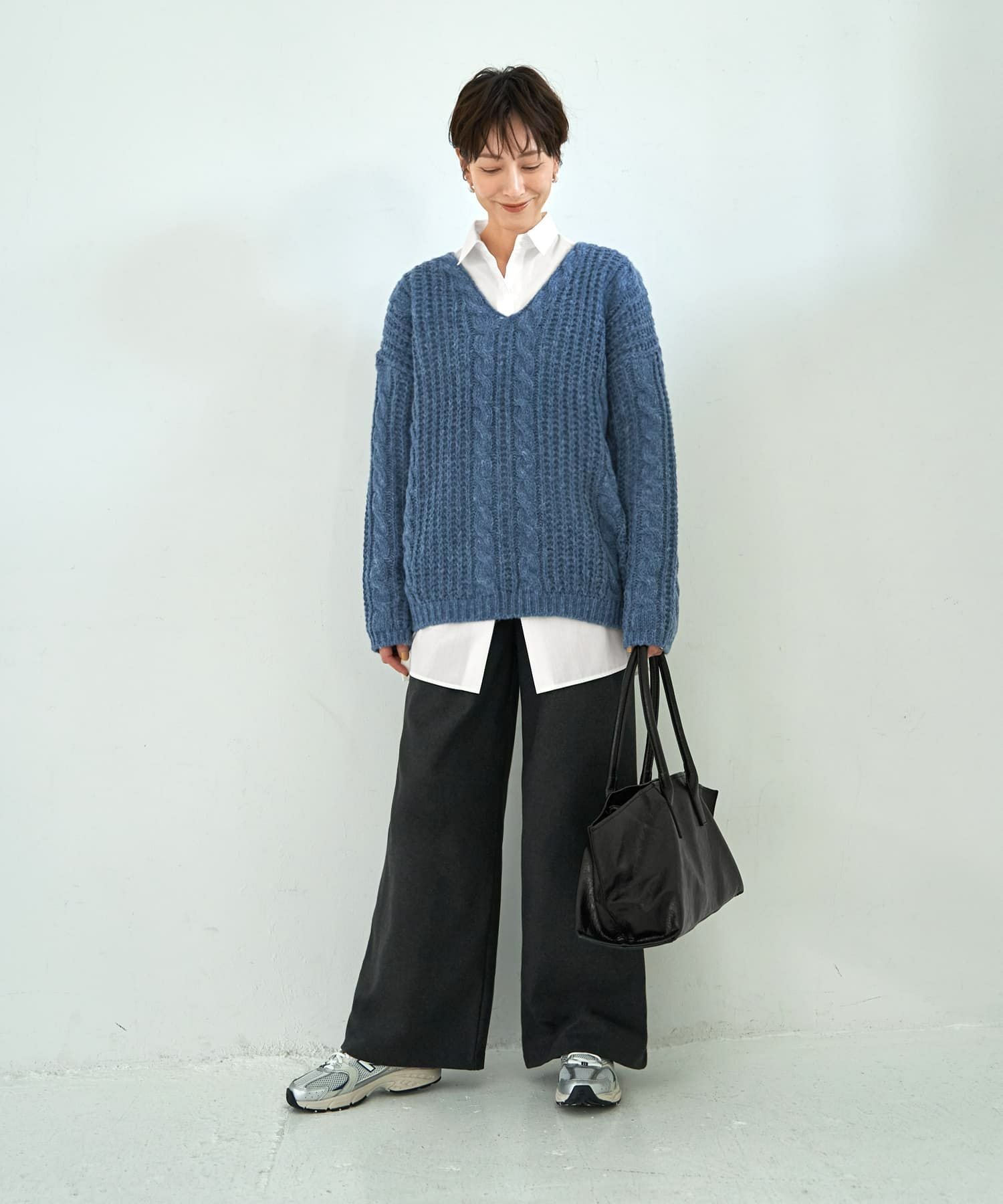 着用イメージ 167cm ブルー
