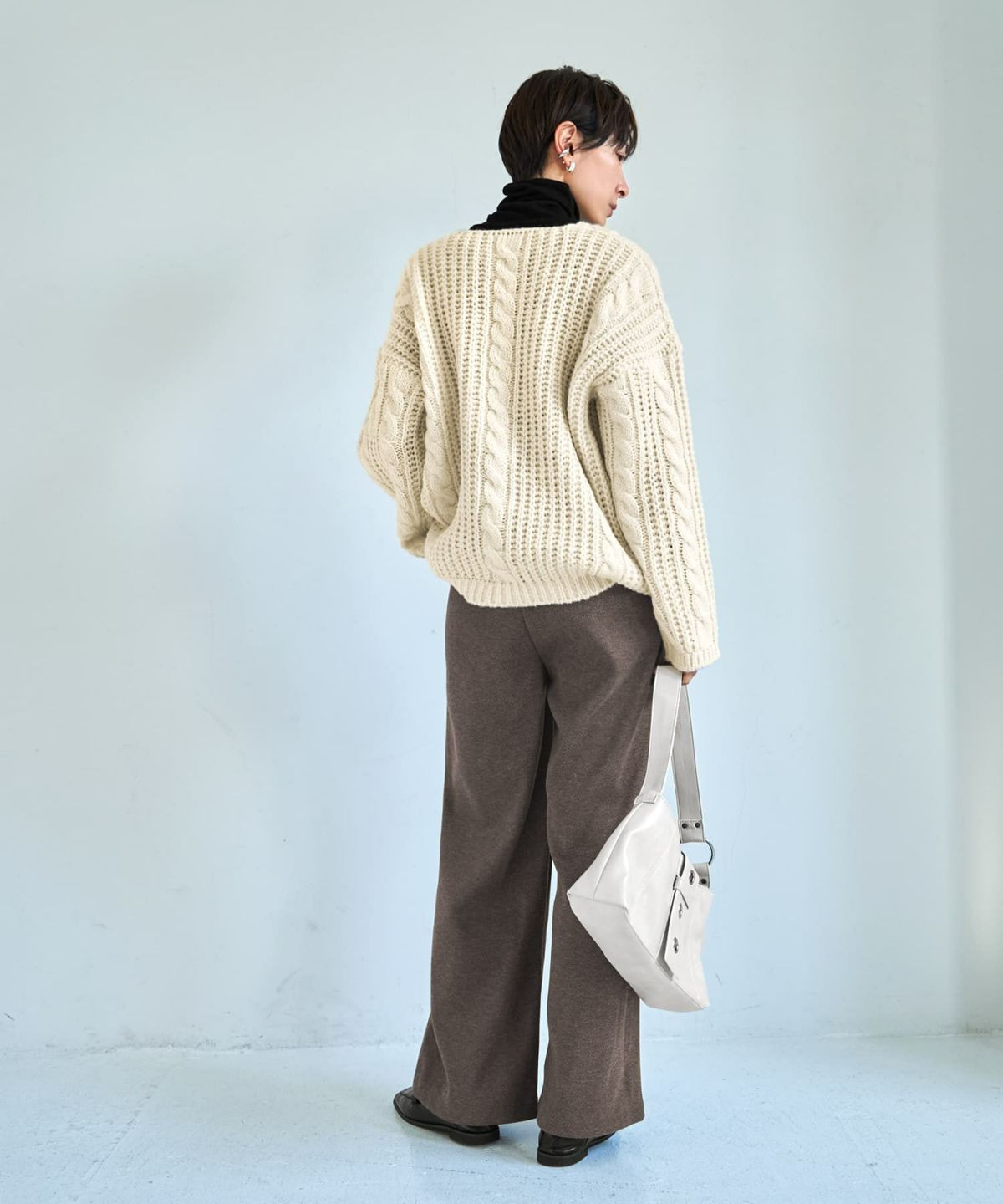 着用イメージ 167cm アイボリー