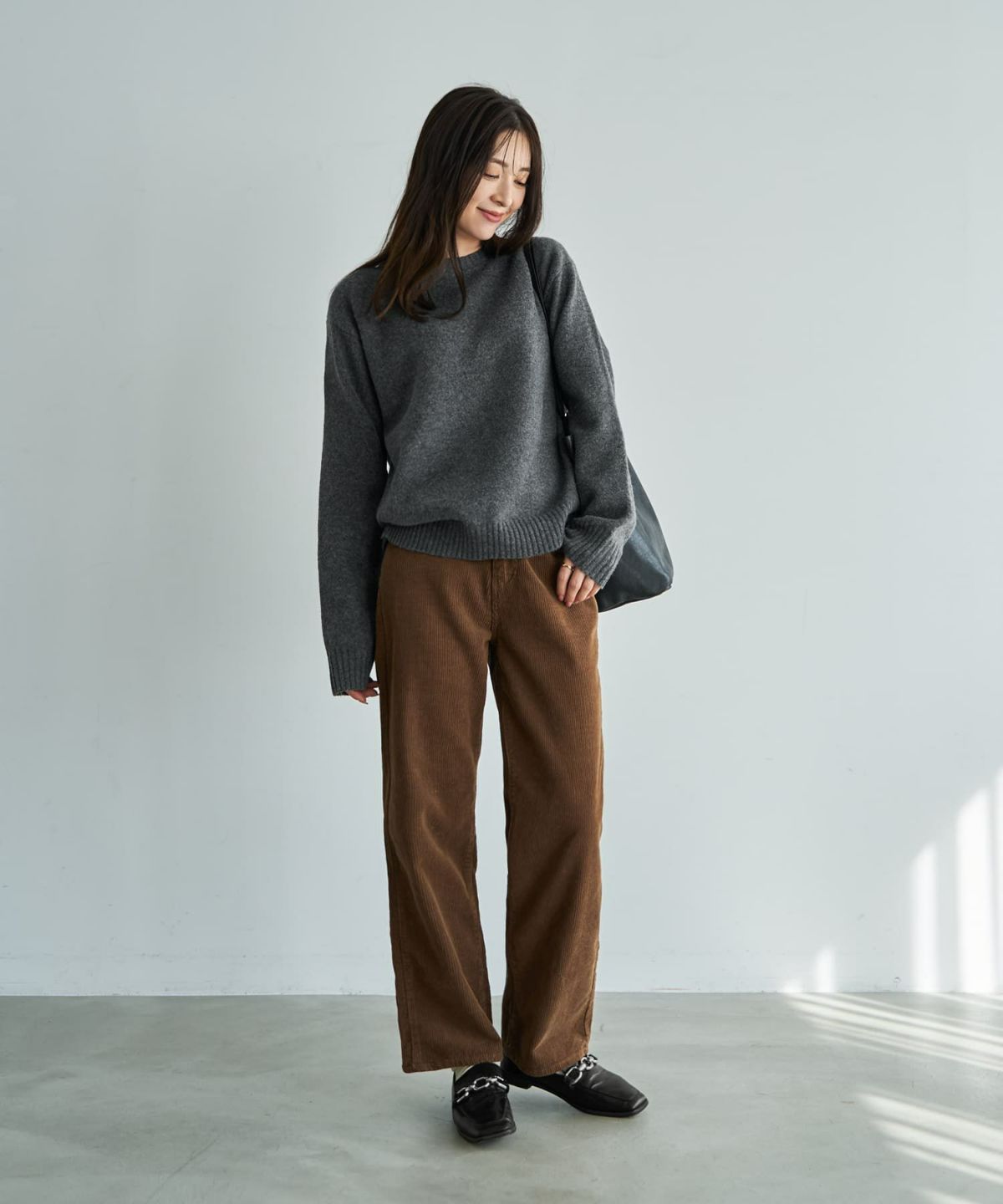 着用イメージ 166cm グレー