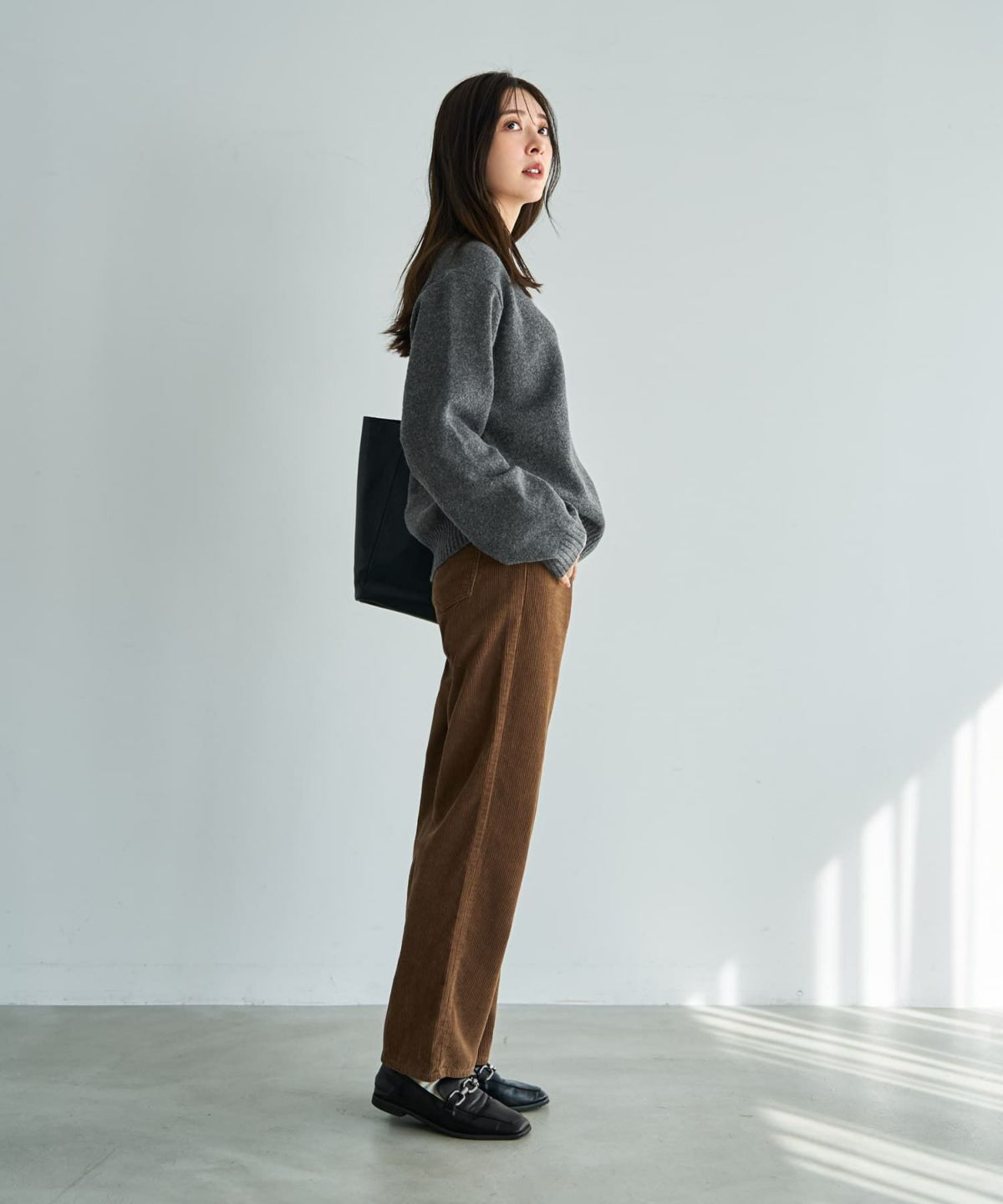 着用イメージ 166cm グレー