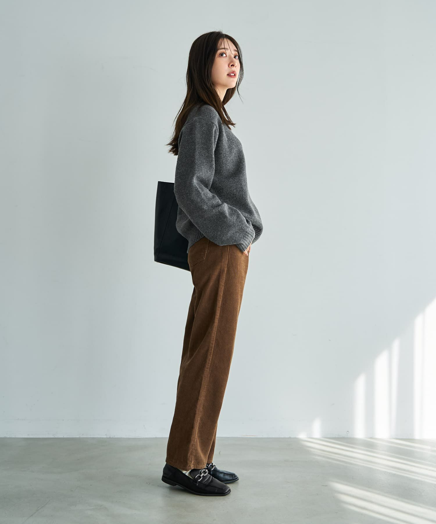 着用イメージ 166cm グレー