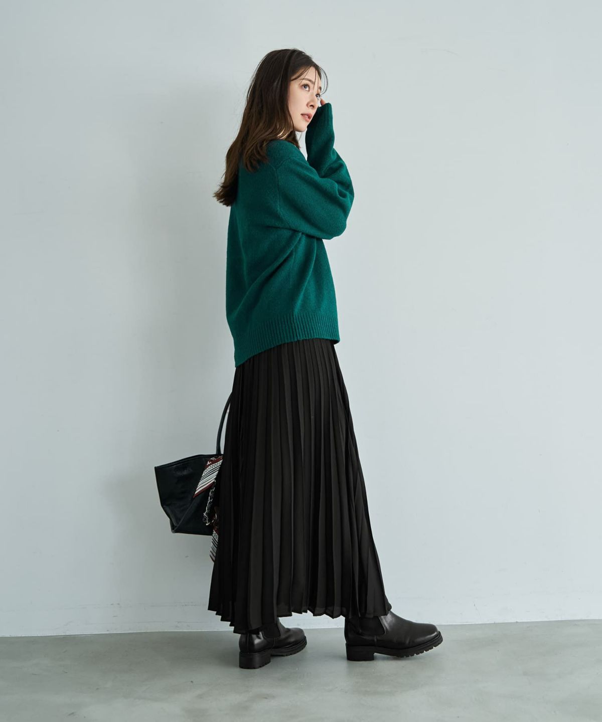 着用イメージ 166cm シアングリーン