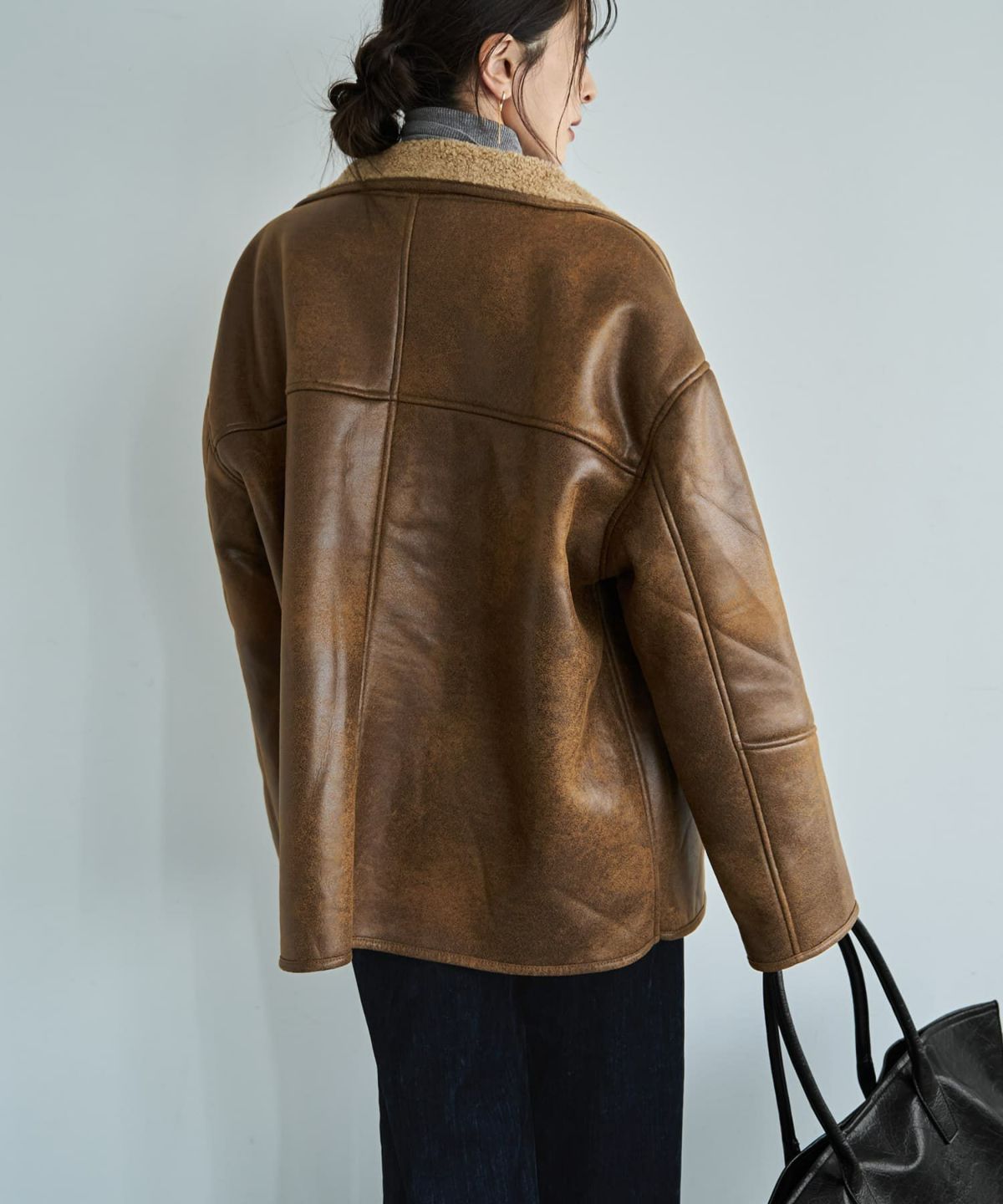 着用イメージ 166cm ブラウン