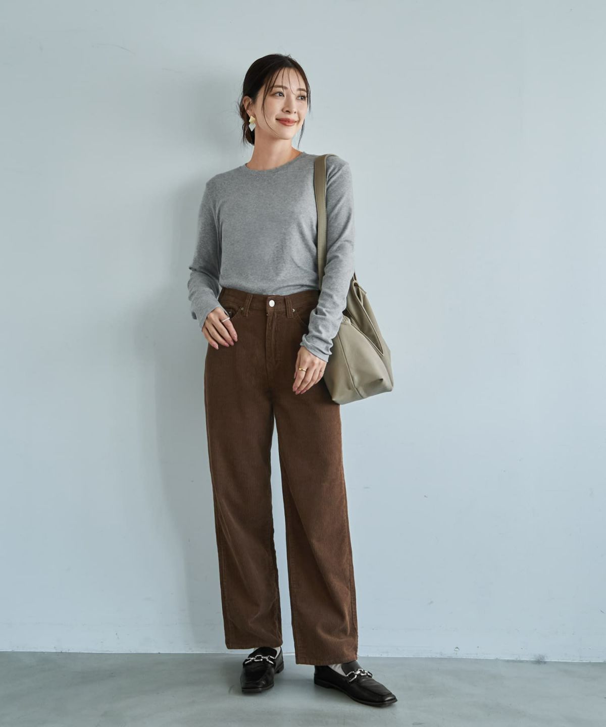 着用イメージ 166cm ライトグレー