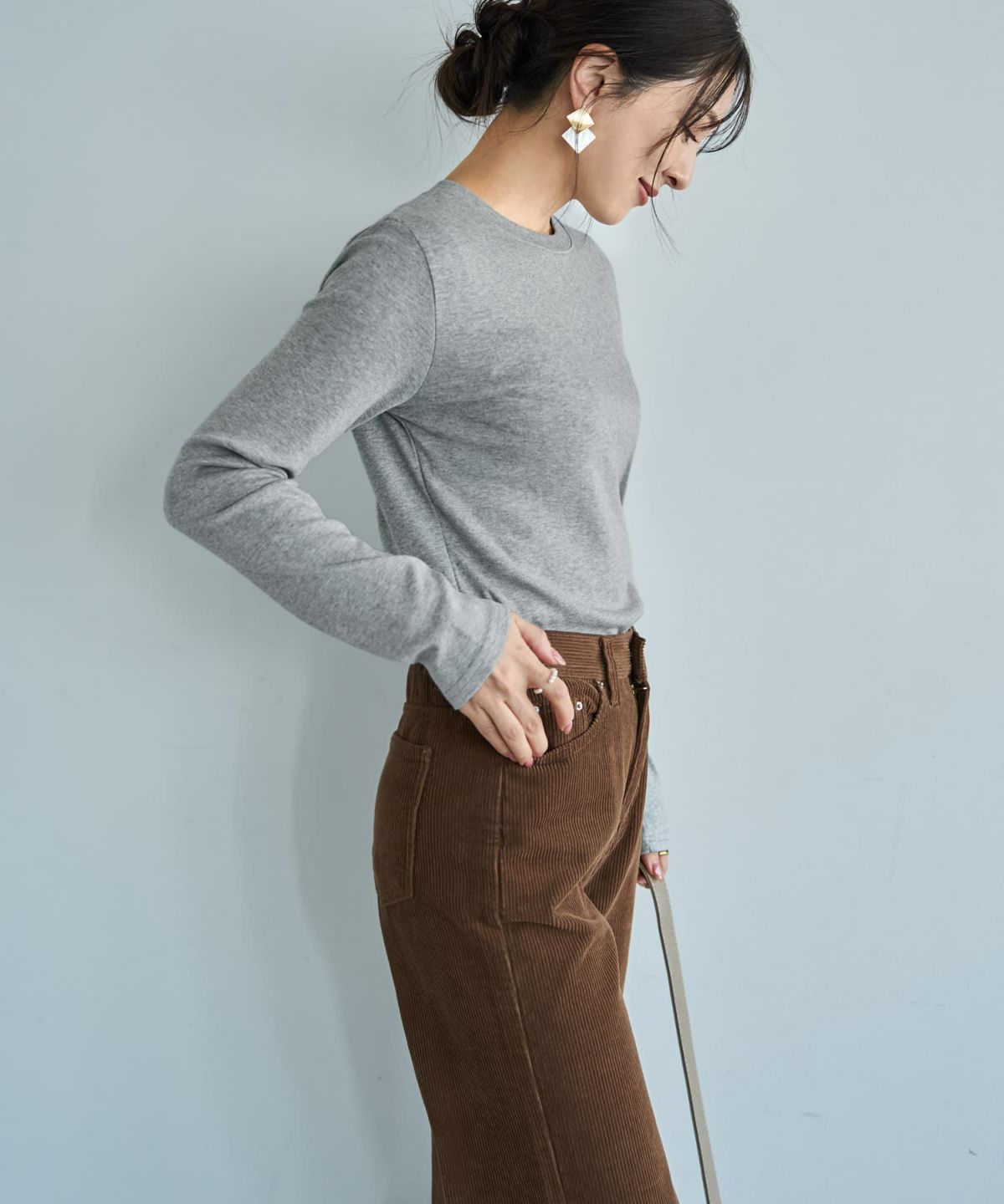 着用イメージ 166cm ライトグレー