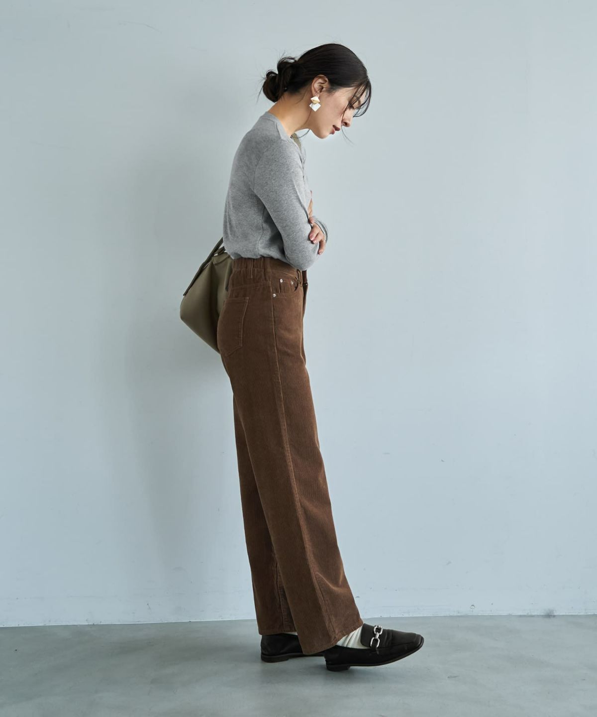 着用イメージ 166cm ライトグレー