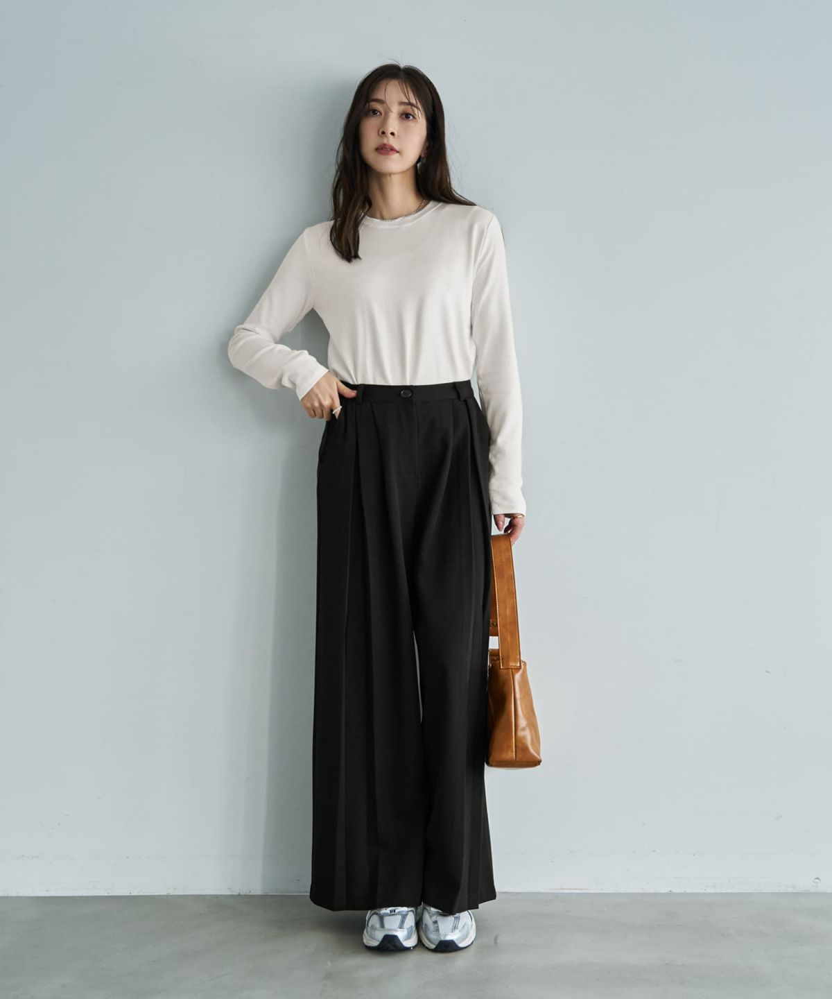 着用イメージ 166cm ホワイト