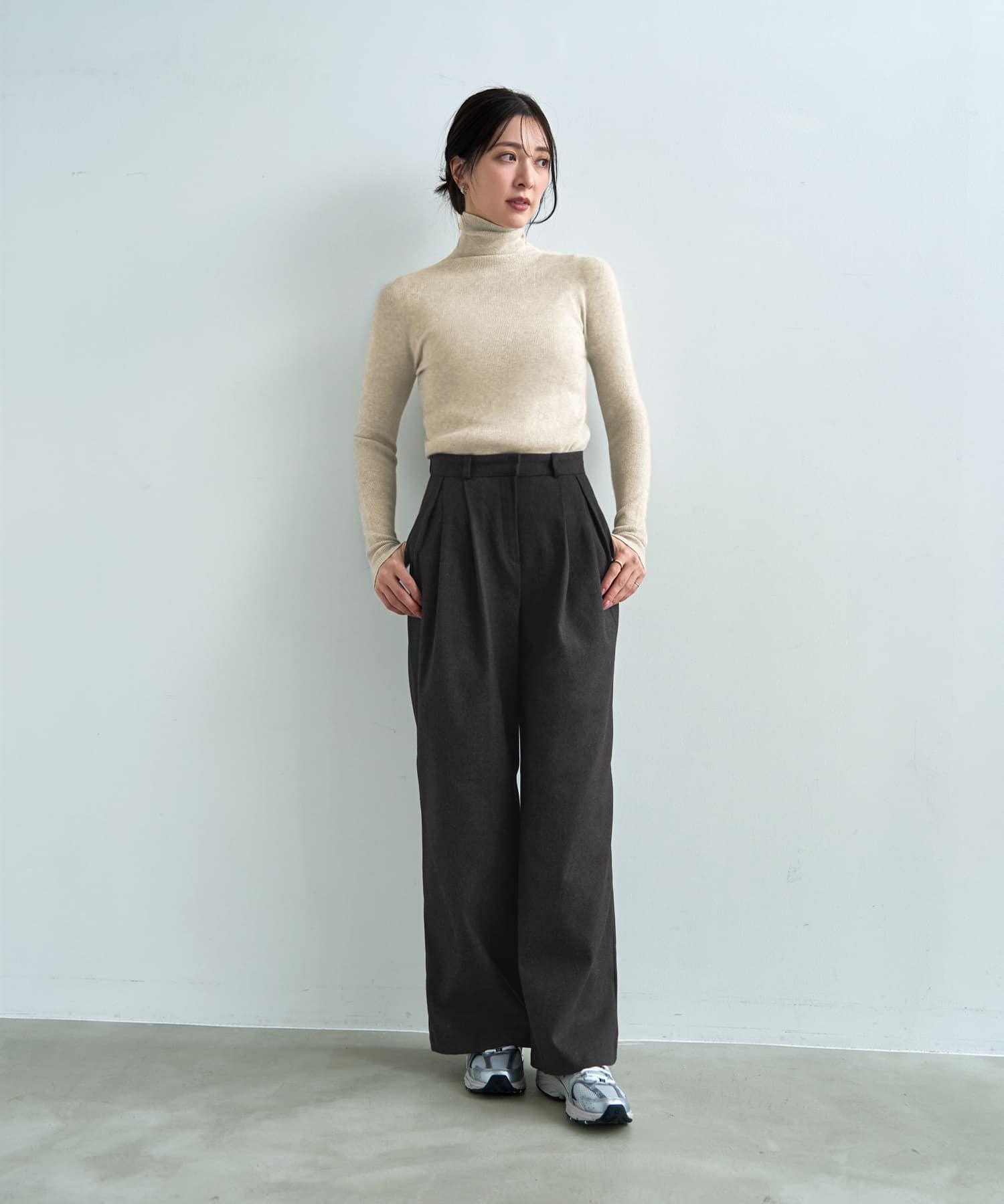 着用イメージ 166cm オートミール