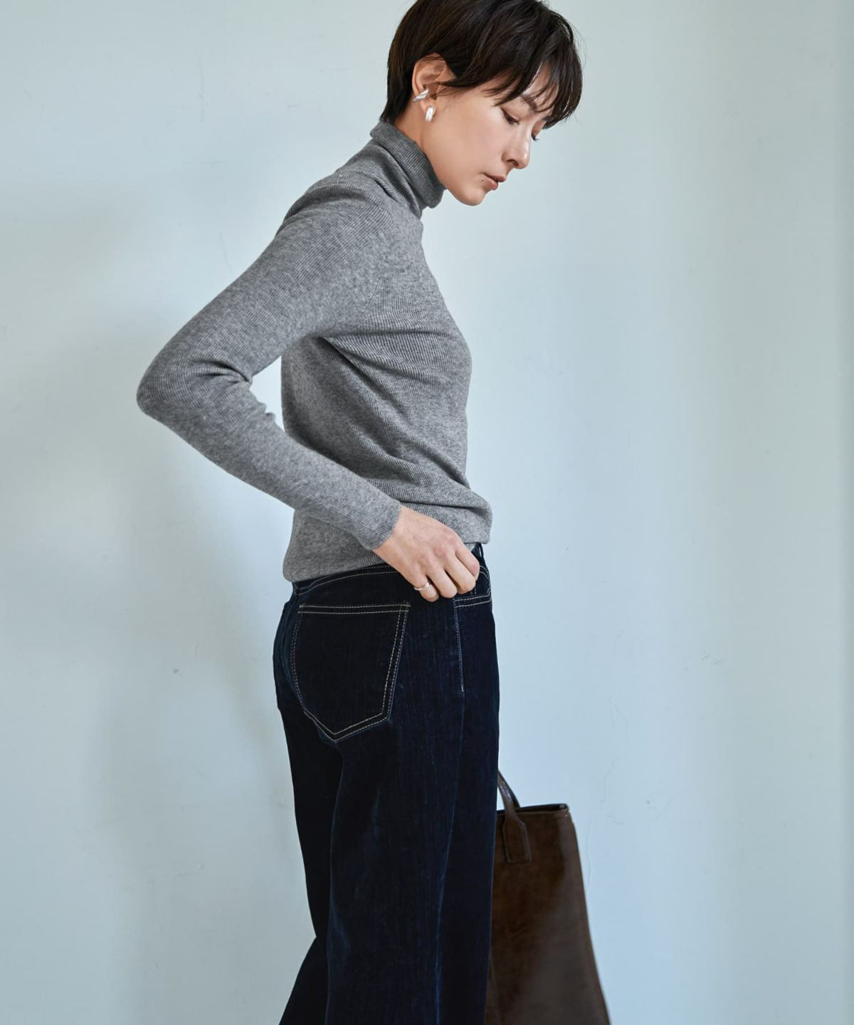 着用イメージ 167cm ライトグレー