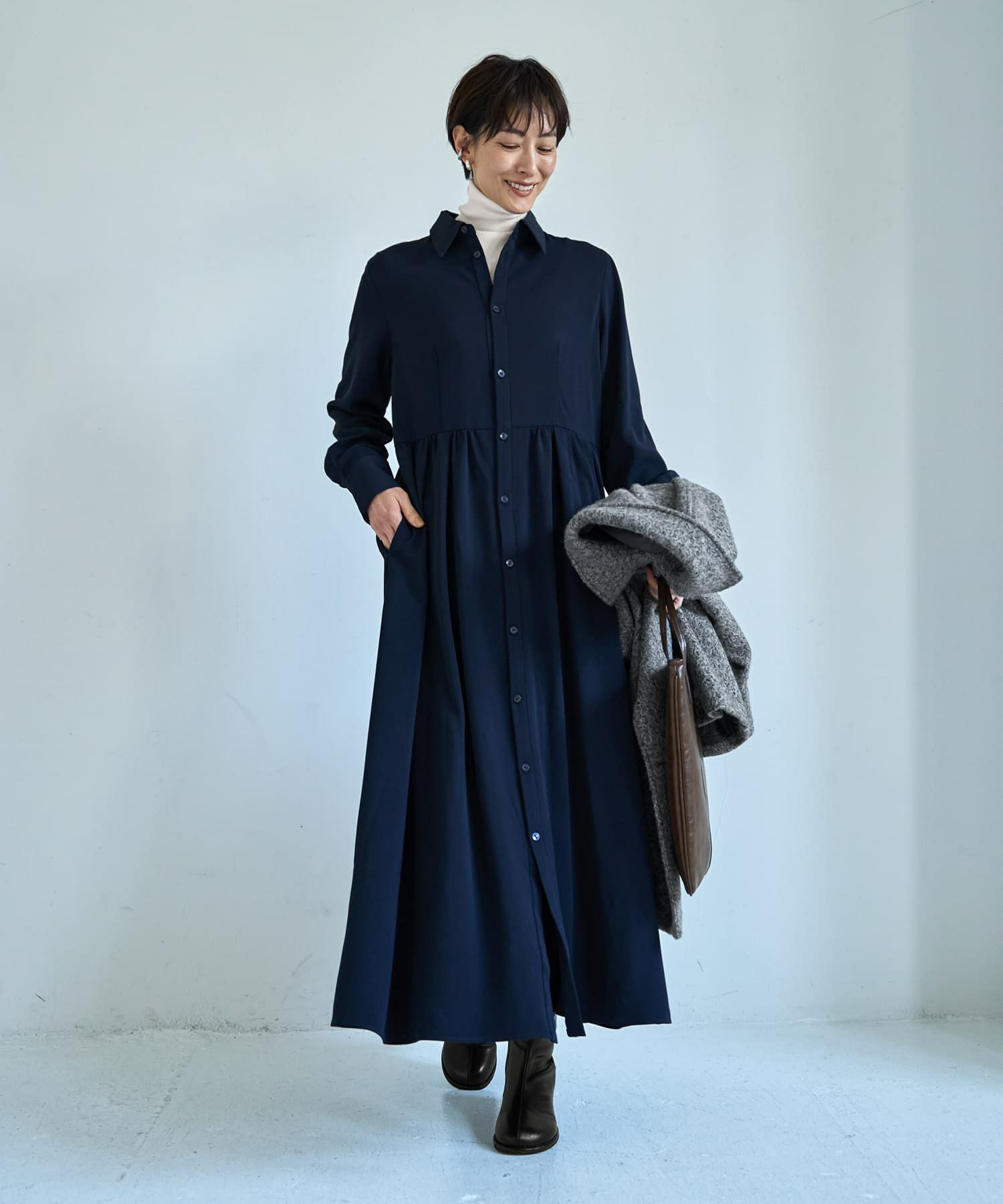 着用イメージ 167cm ホワイト