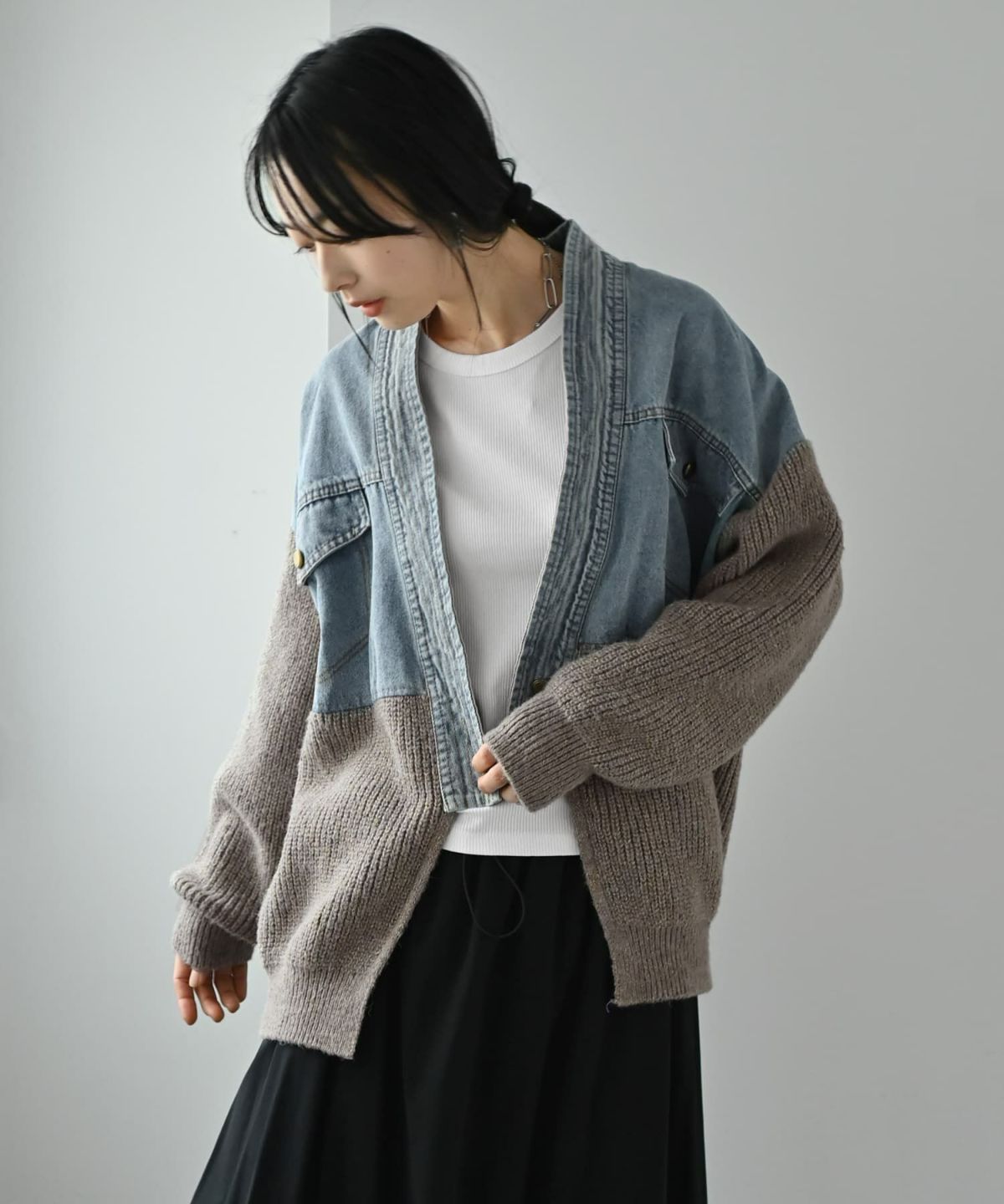 着用イメージ 167cm グレー