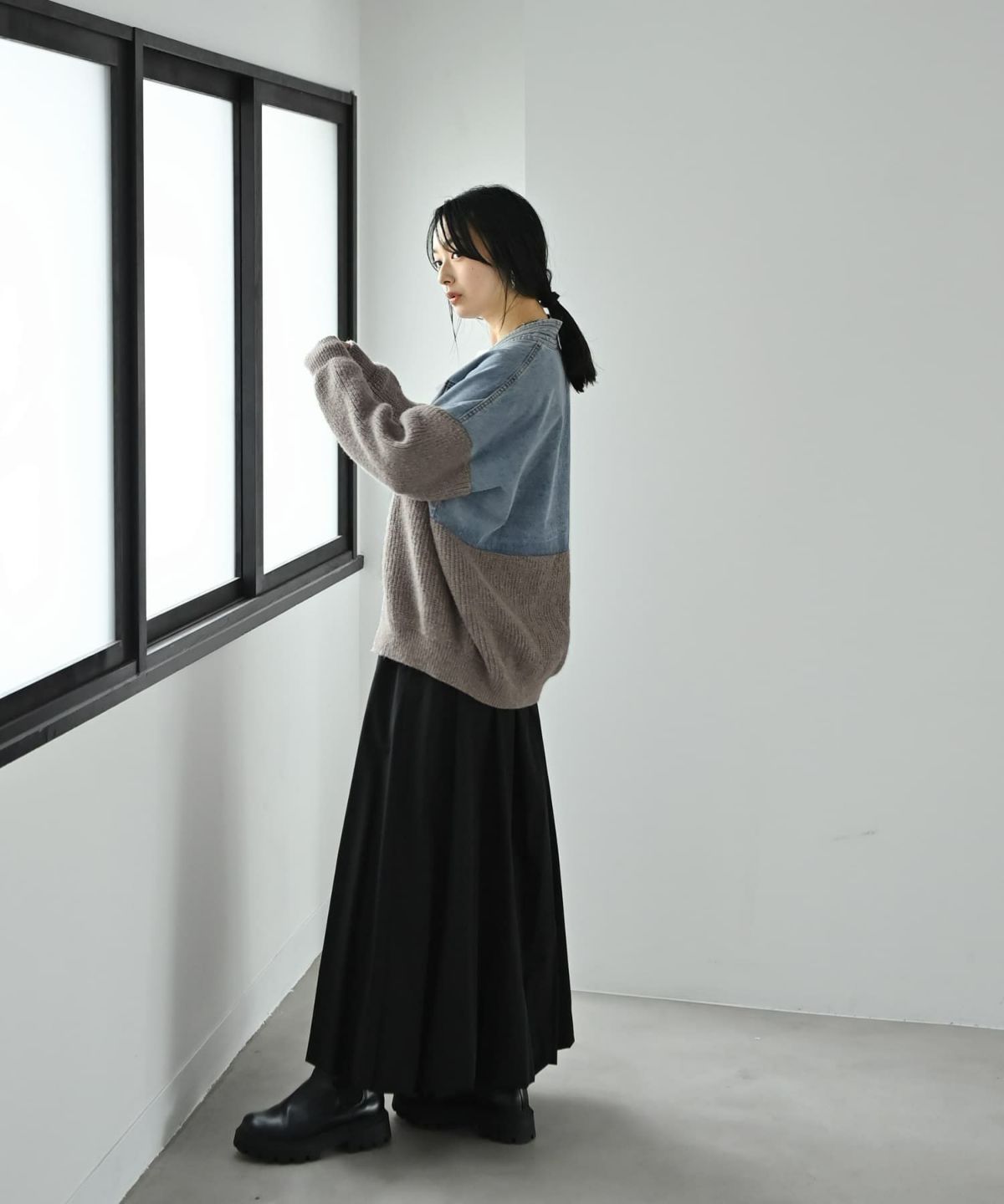 着用イメージ 167cm グレー