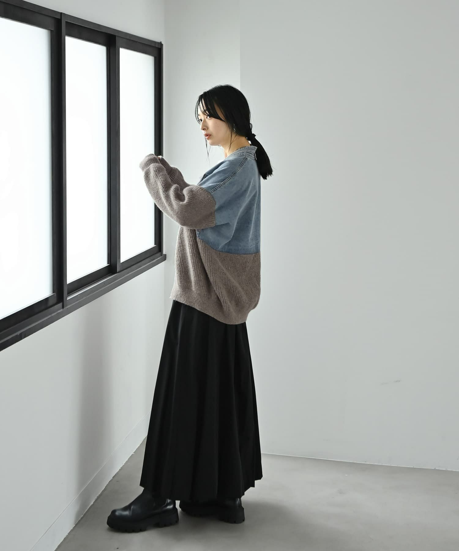 着用イメージ 167cm グレー