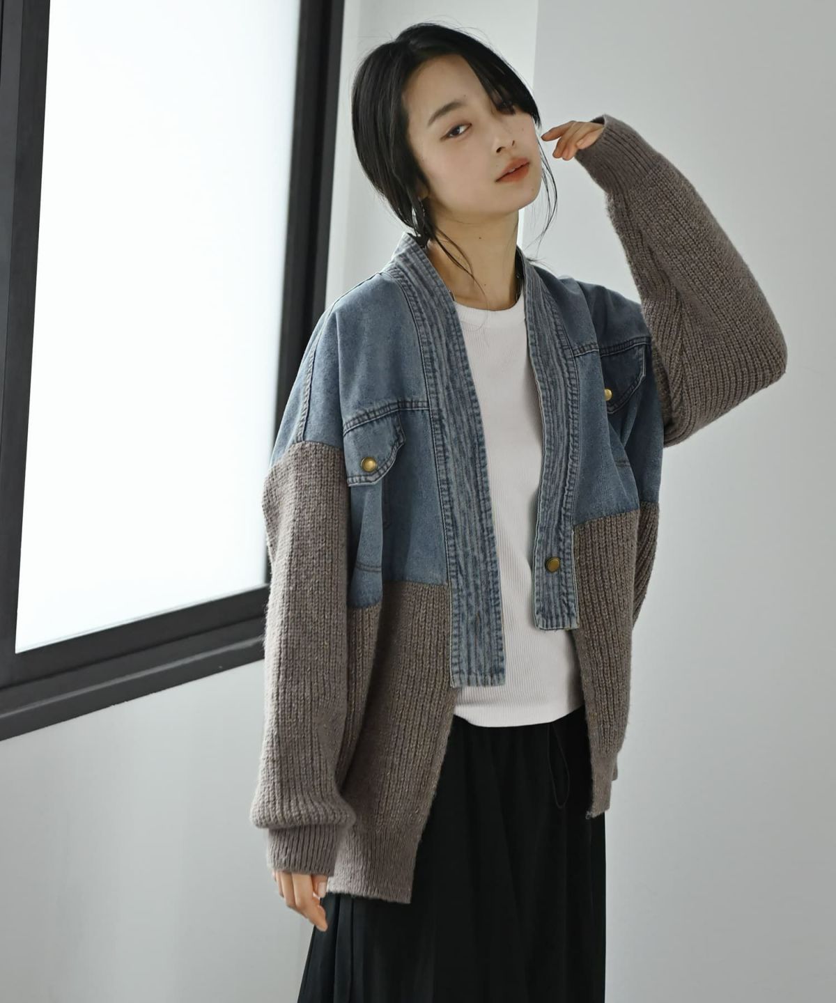 着用イメージ 167cm グレー