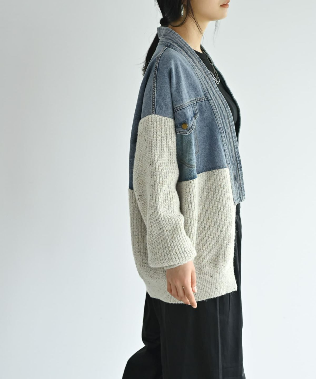 着用イメージ 167cm アイボリー