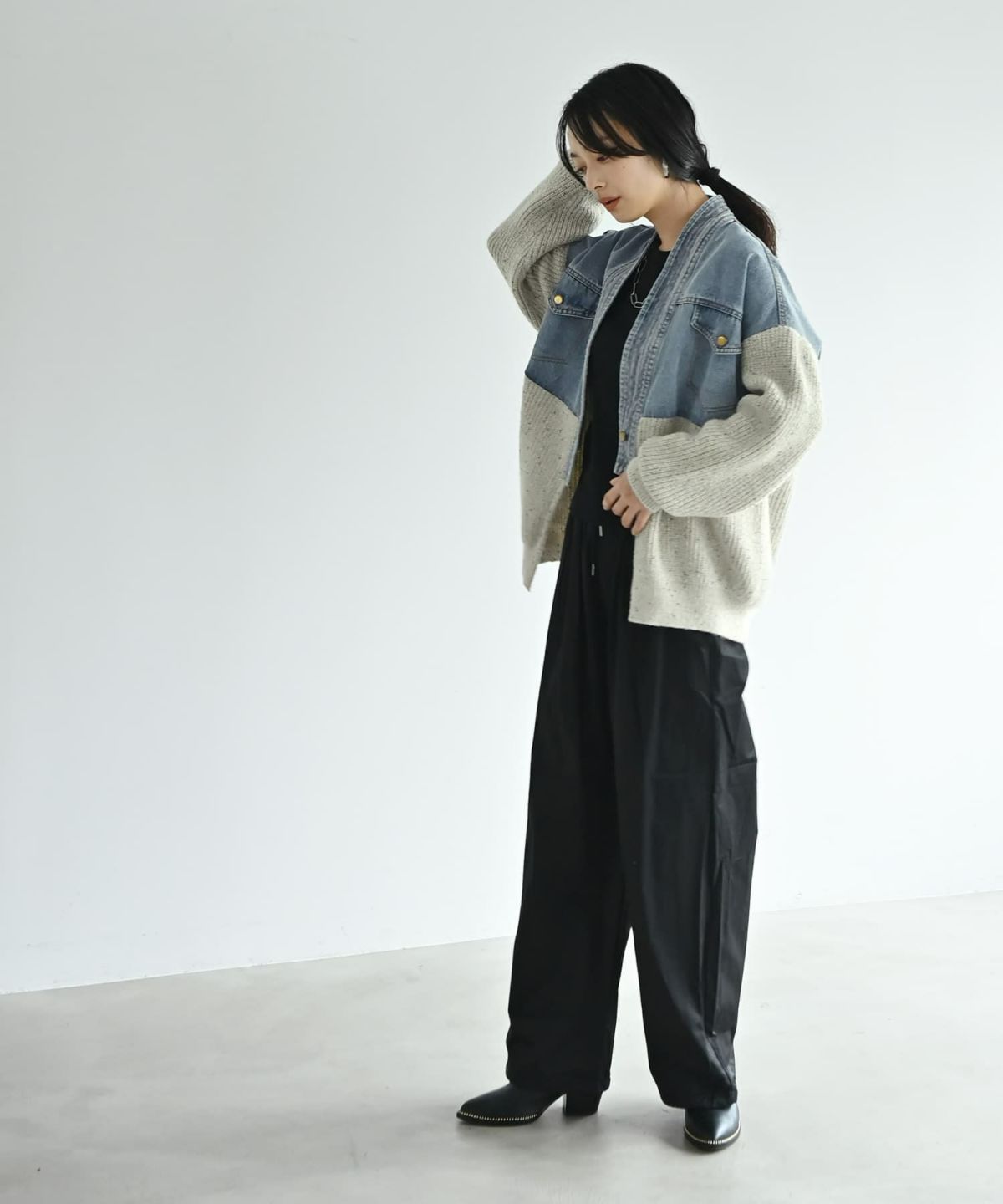 着用イメージ 167cm アイボリー